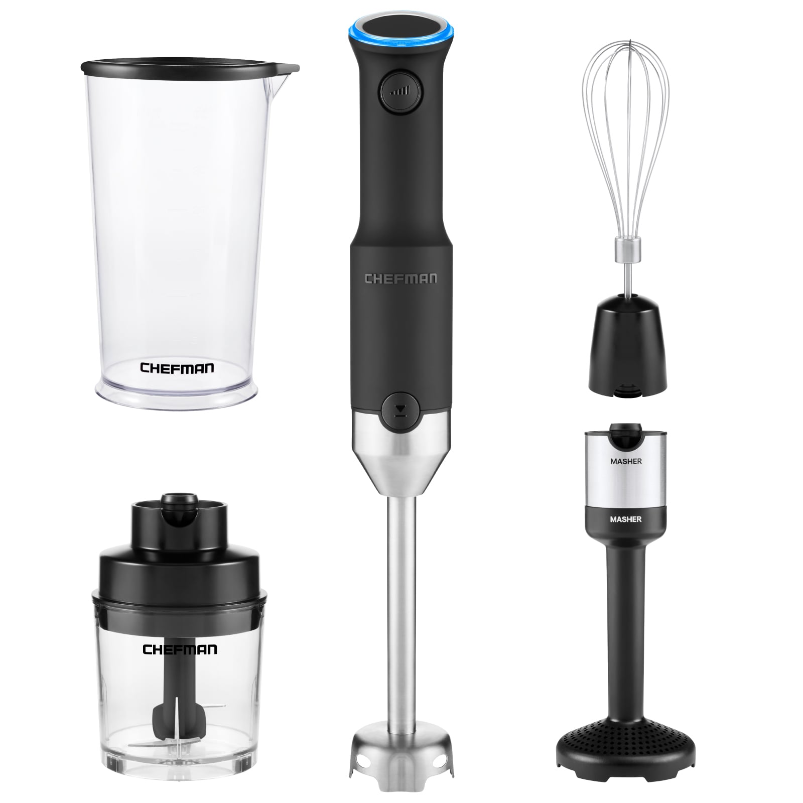 Chefman 1-Speed Black 1700-Watt Immersion Blender with Accessory Jar in the Immersion  Blenders department at