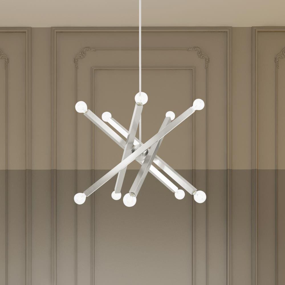 Solna Brushed Nickel 10-Light Modern Chandelier