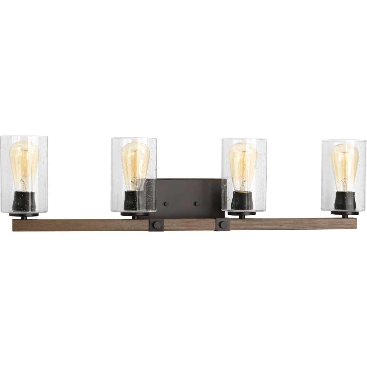 Progress Lighting P300069-020 Barnes Mill 32.25-in 4 -Light Antique Bronze Farmhouse Vanity light