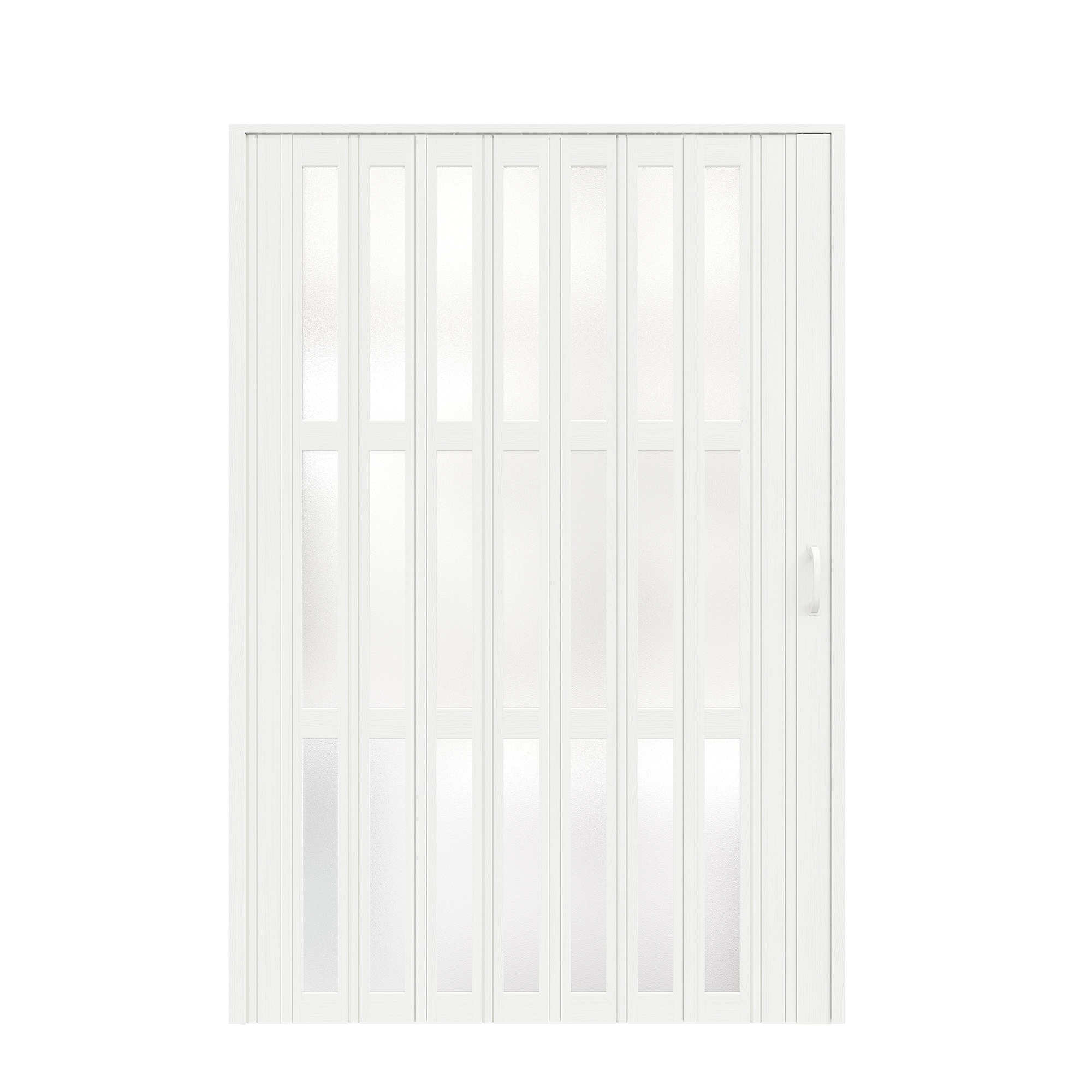 SMARTSTANDARD 60-in x 80-in White Oak 3-Lite Frosted Acrylic and PVC Finished Accordion Door wi Hardware