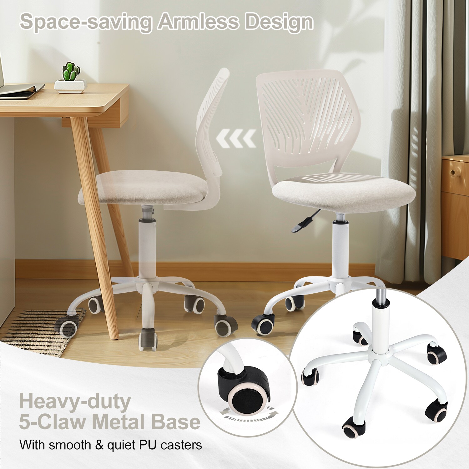 Homy Casa CARNATION CREAM VNEW Office-Chairs - View #6