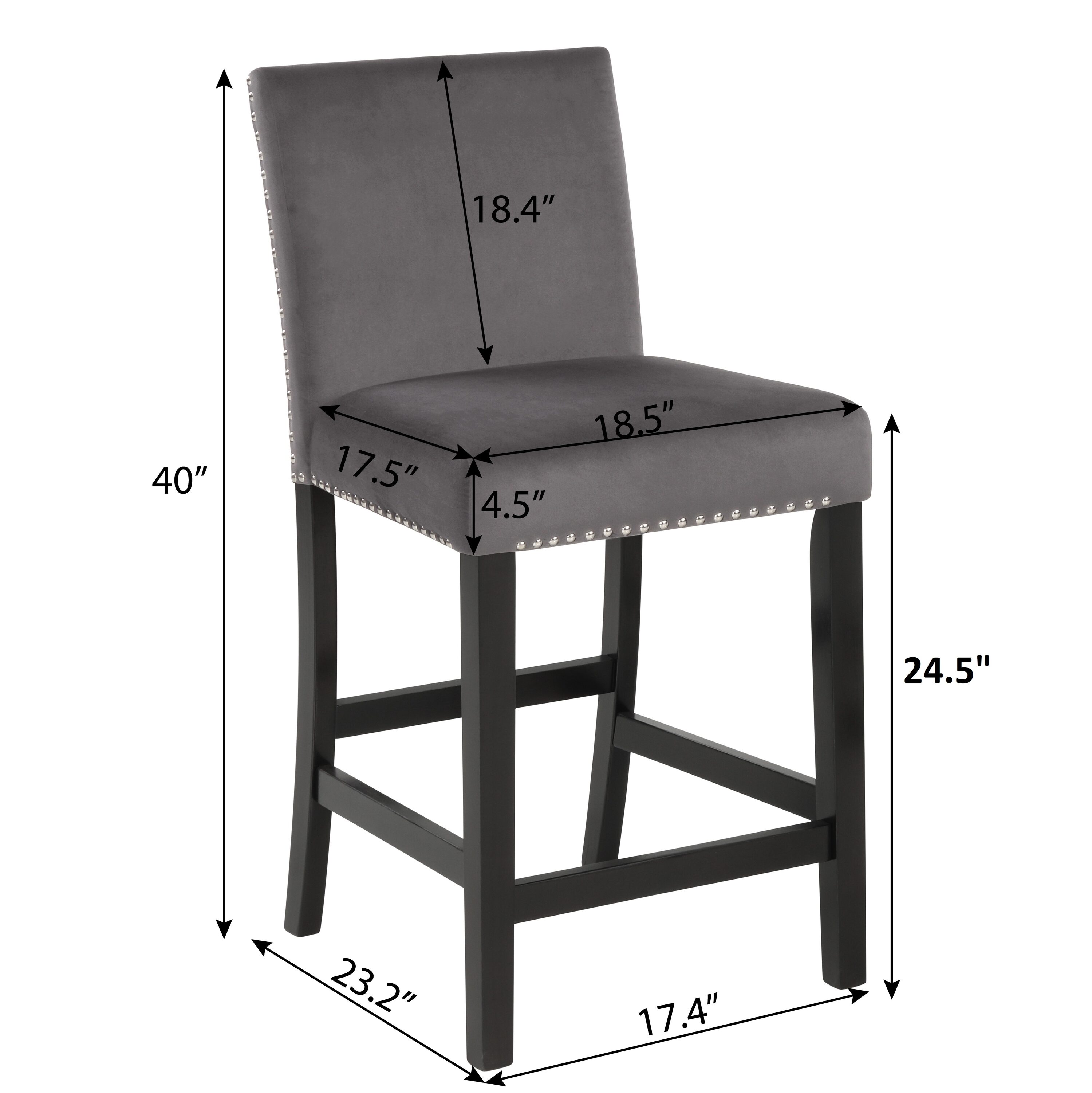 Roundhill Furniture PT400-PC262GYX2 Dining-Sets - View #14