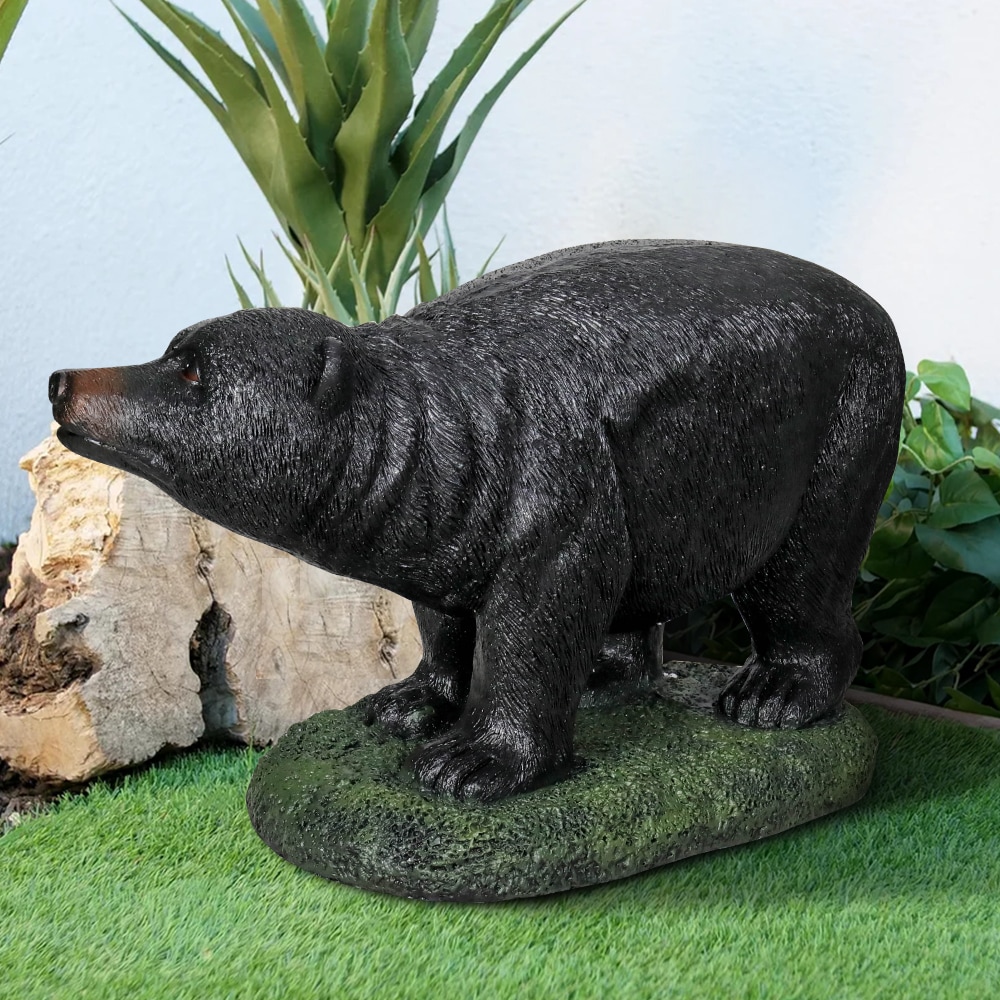 Watnature SJ10189 15.7-Inches H x 25.5-Inches W Black Bear Garden Statue