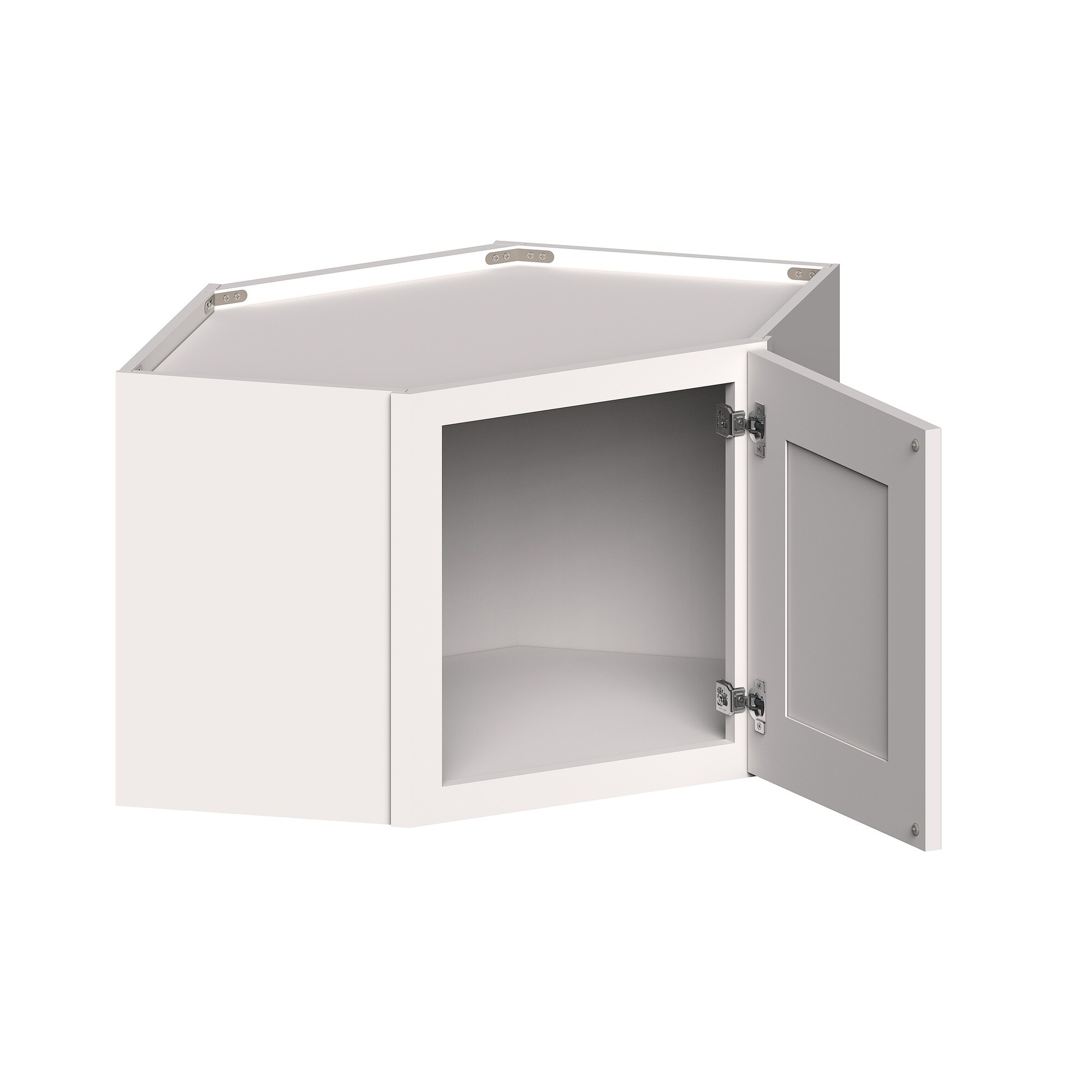 Boyel Living 24-in W x 18-in H x 12-in D Glacier White Shaker Corner Wall Kitchen Cabinet with Soft-Close Door