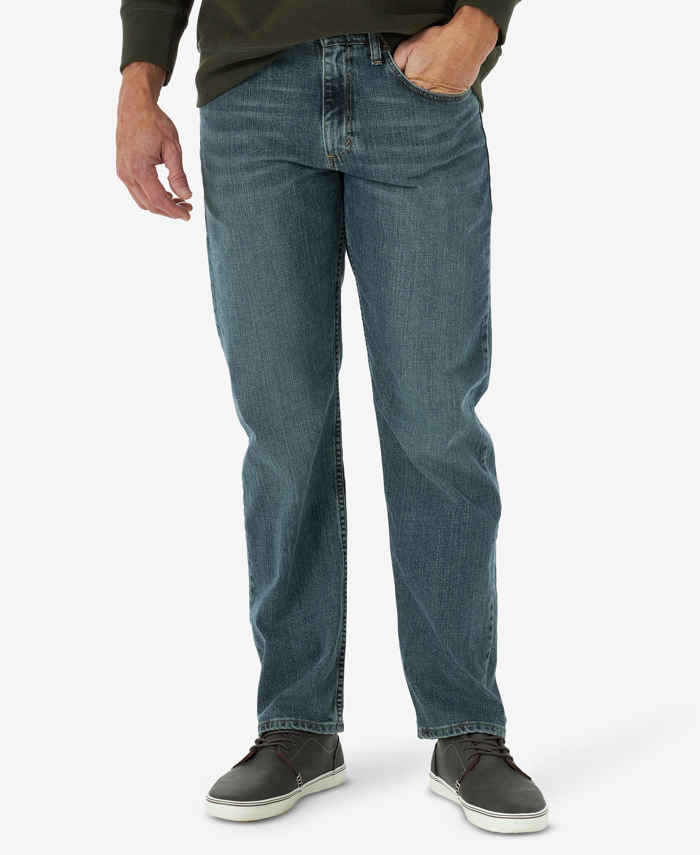 Wrangler Men's Grey Tint Denim Jean Work Pants (32 x 30) in the Work Pants  department at 