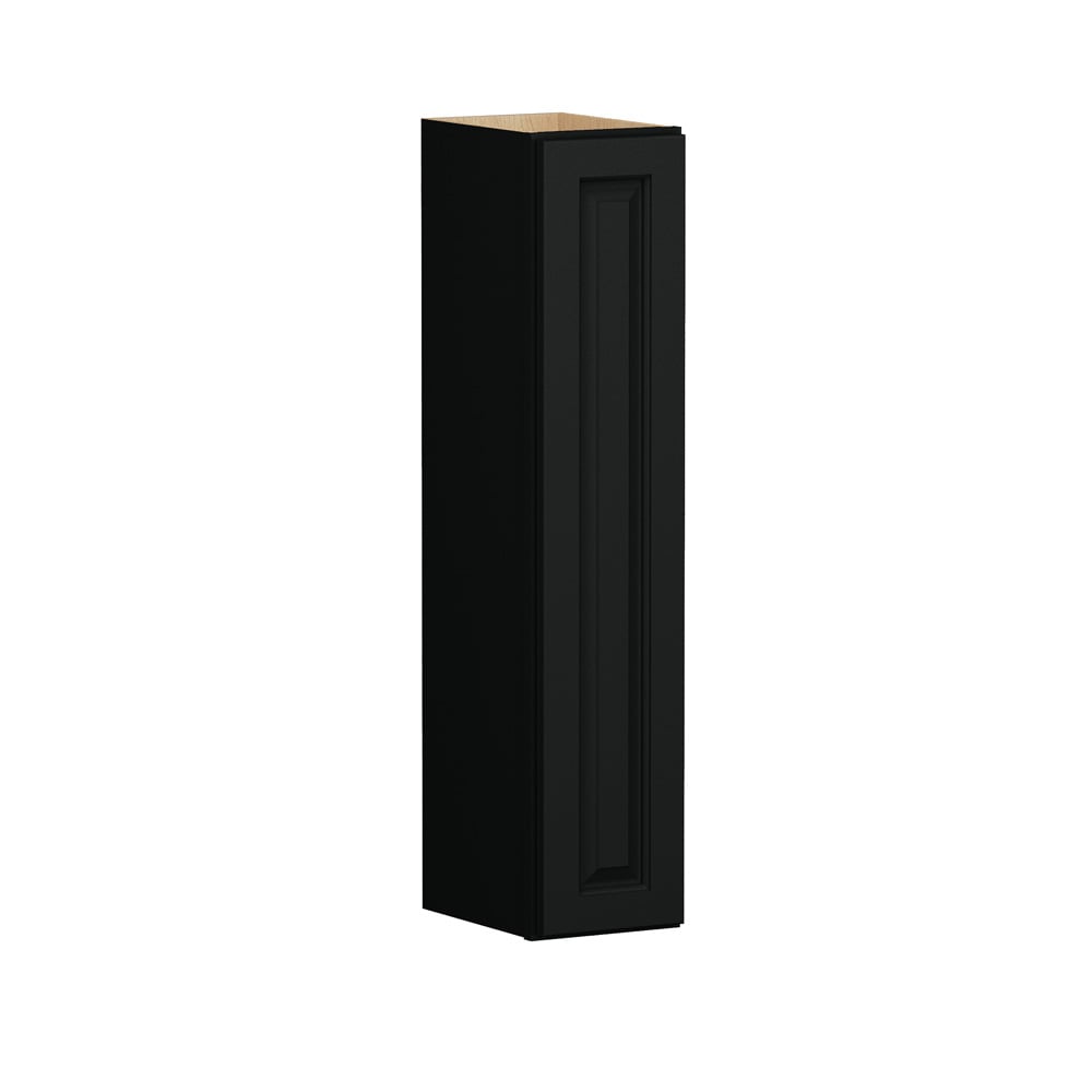 Shenandoah Stemson 9-in W x 42-in H x 12-in D Black Painted Wall Fully Assembled Cabinet Raised Panel Raised panel