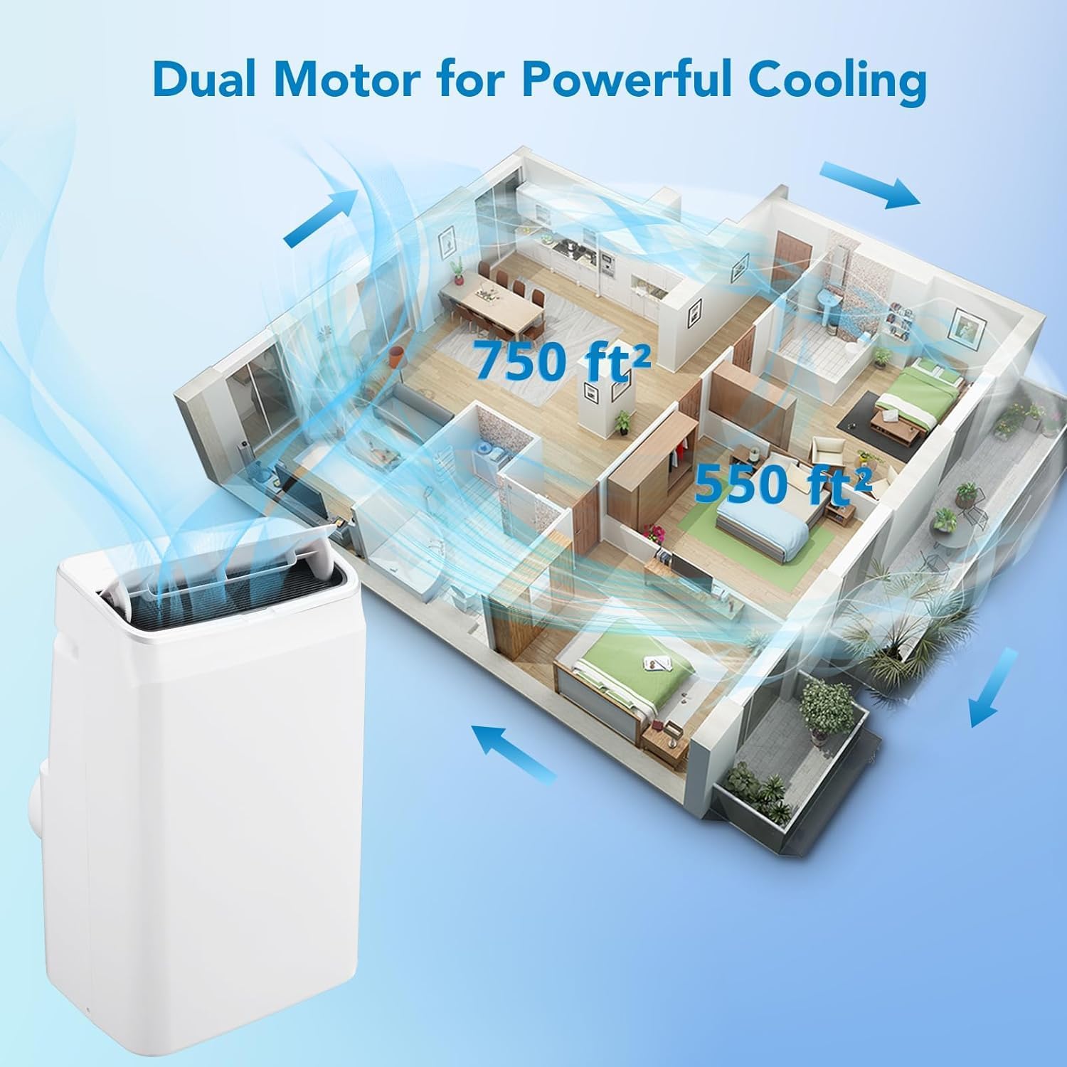 IdealHouse Portable Air Conditioner 14000 BTUs with Cooling Dehumidifier Fan 3 in 1 Room AC unit 3 Air Speeds 24 Hour Timer Sleep Mode  Cools up to 750 Sq.Ft Ideal for Home Garage Office Sansujyuku sansujyuku.com