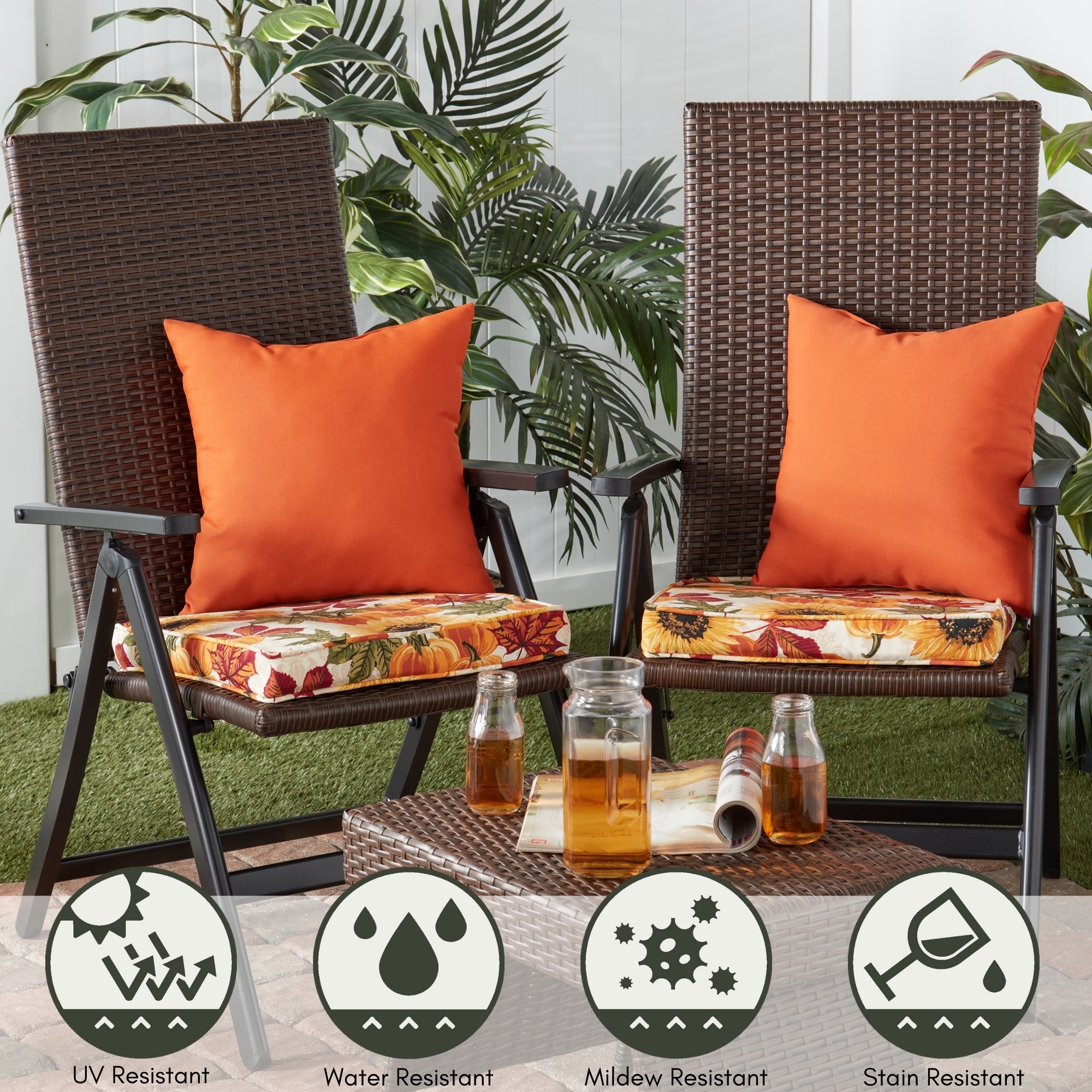 Greendale Home Fashions OP1100S2-MARISOL Patio-Furniture-Cushions - View #5