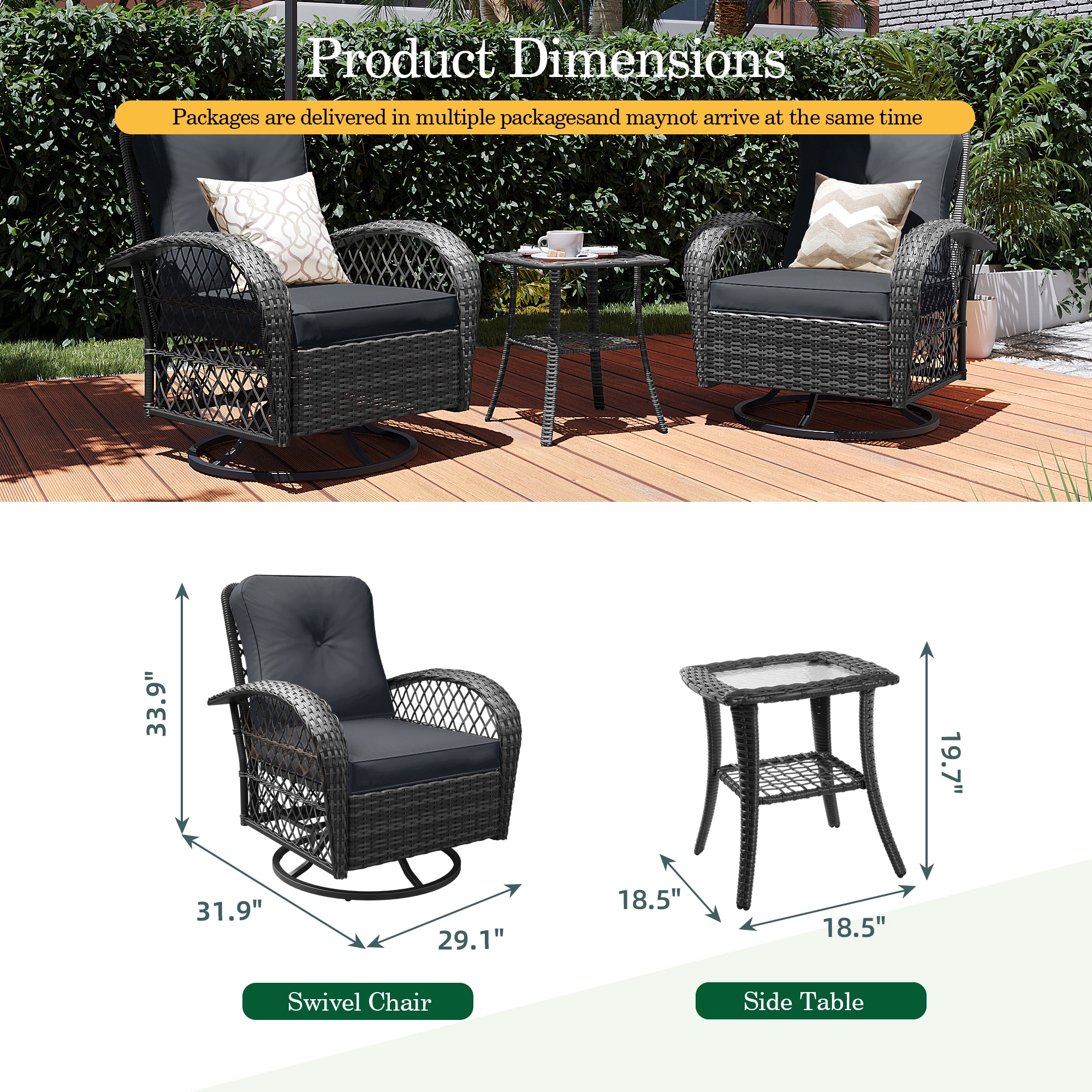 Patio Watcher LHY-Y-BEIGE-CJ Patio-Conversation-Sets - View #3