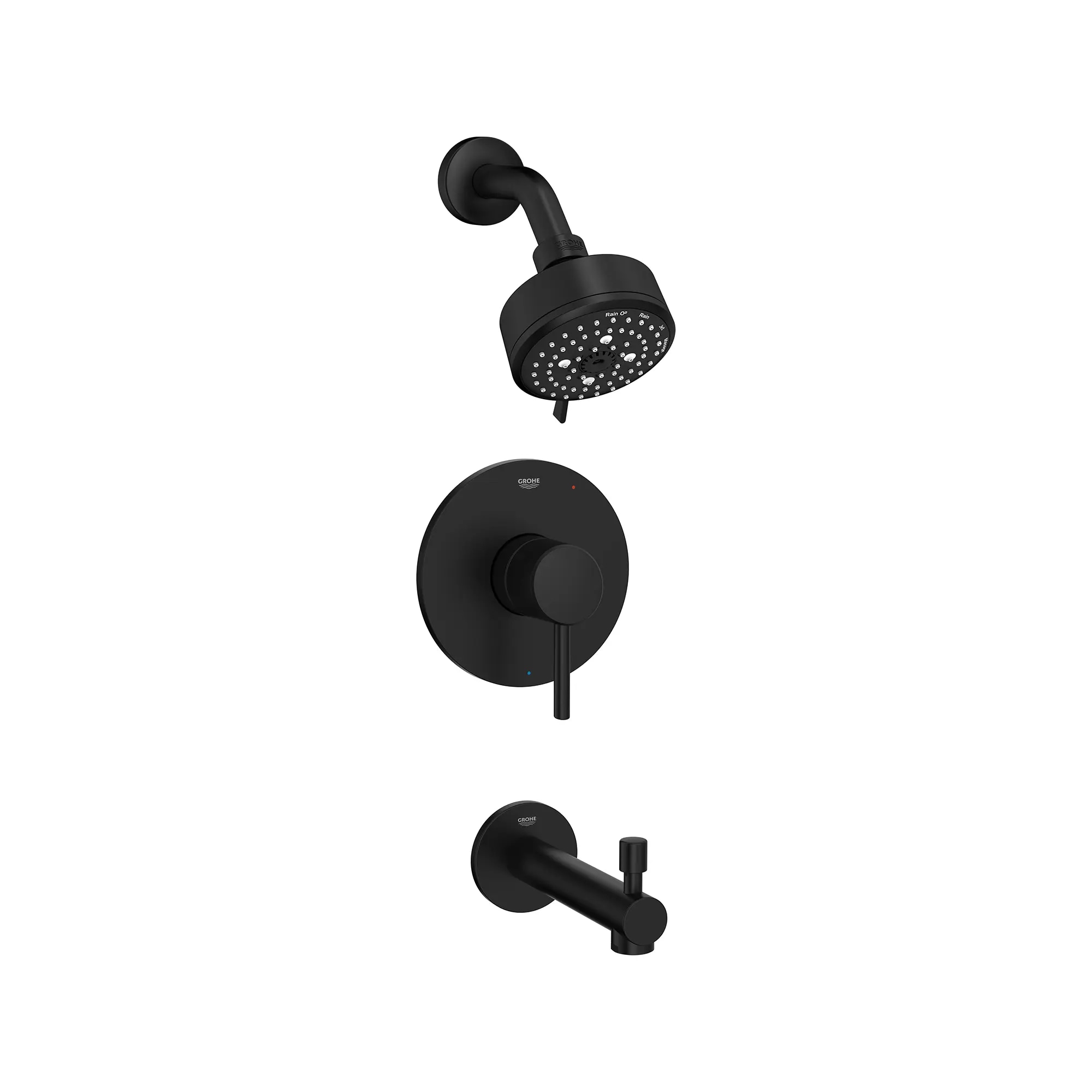 GROHE Concetto Pressure Balance Valve Tub/Shower Trim Kit in Matte Black