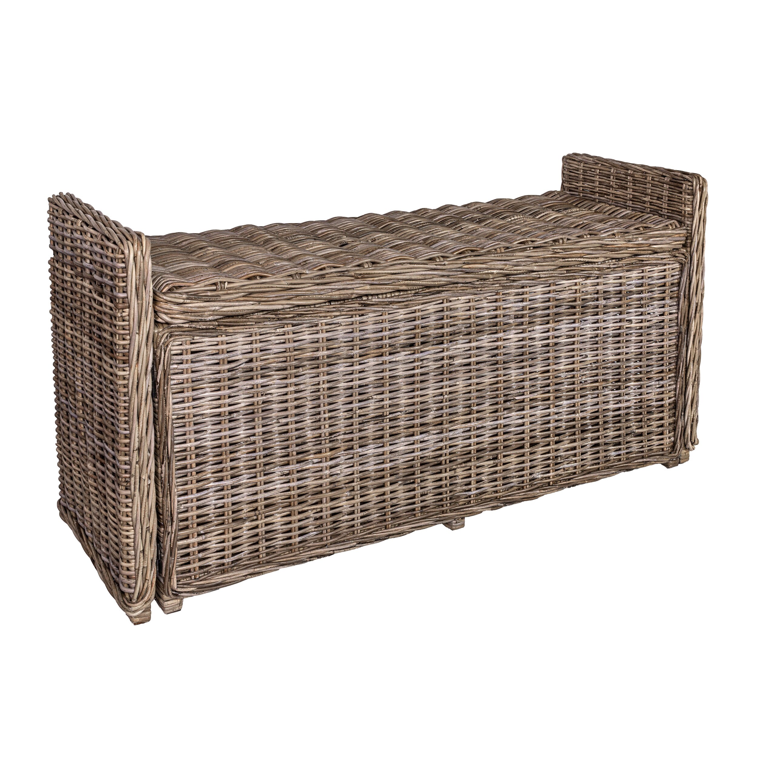 happimess HPM9103A 47.5-lb Gray Rattan Storage Trunk