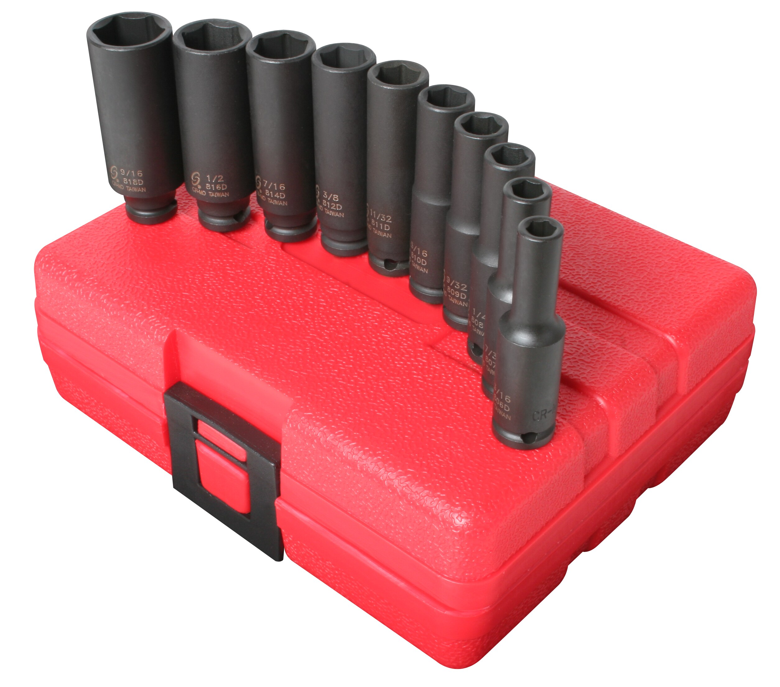 SUNEX TOOLS 1811 10 -Piece Standard (SAE) 1/4-in Drive Set 6-point Impact Socket Set