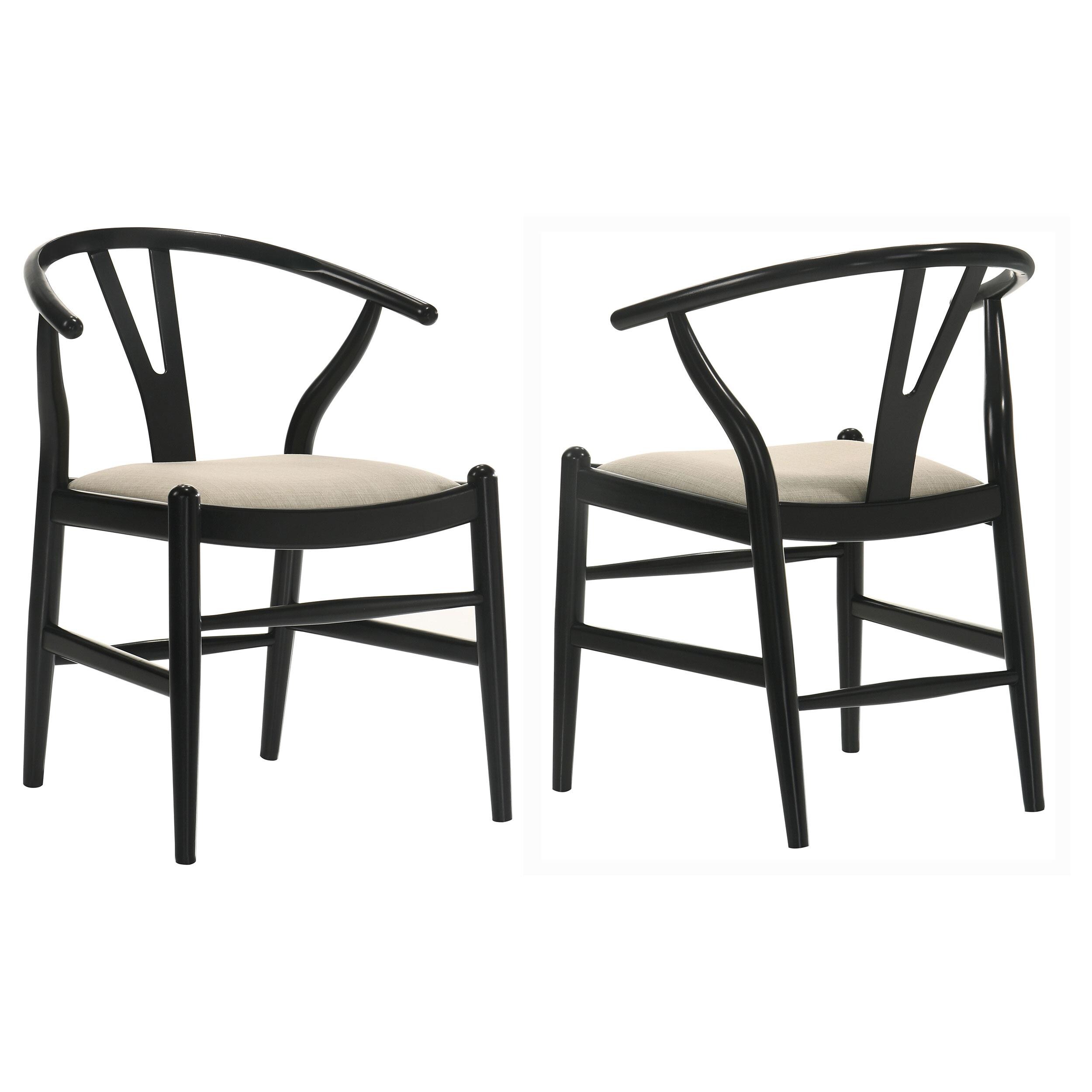 Photo inspiration: Fresh Look at Benzara Ellie Wishbone Dining Chair Set Of 2 Beige Fabric
