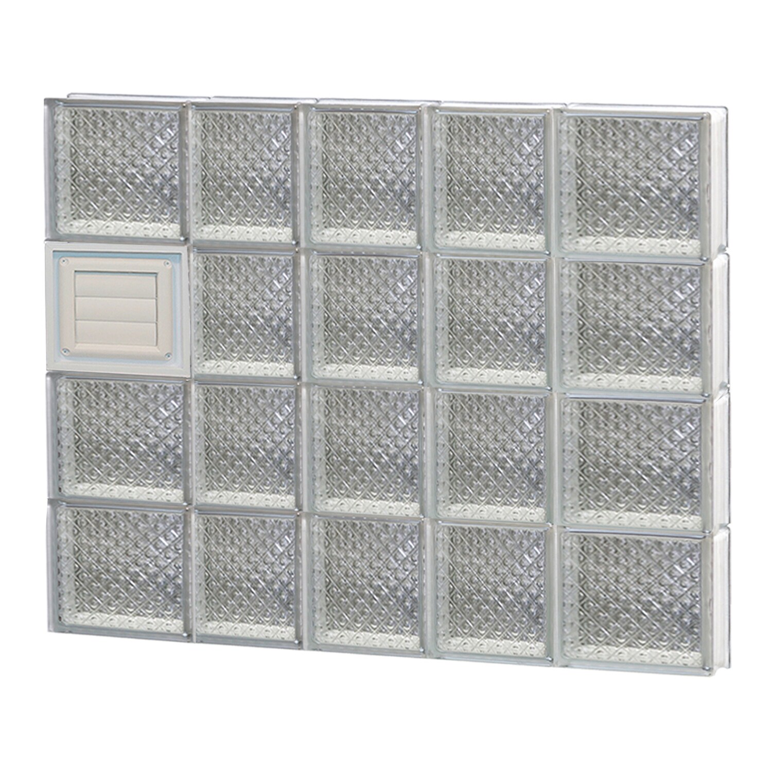REDI2SET D3432DP Diamond Glass 32-3/4-in x 31-in Frameless Replacement Dryer vent Glass Block Window