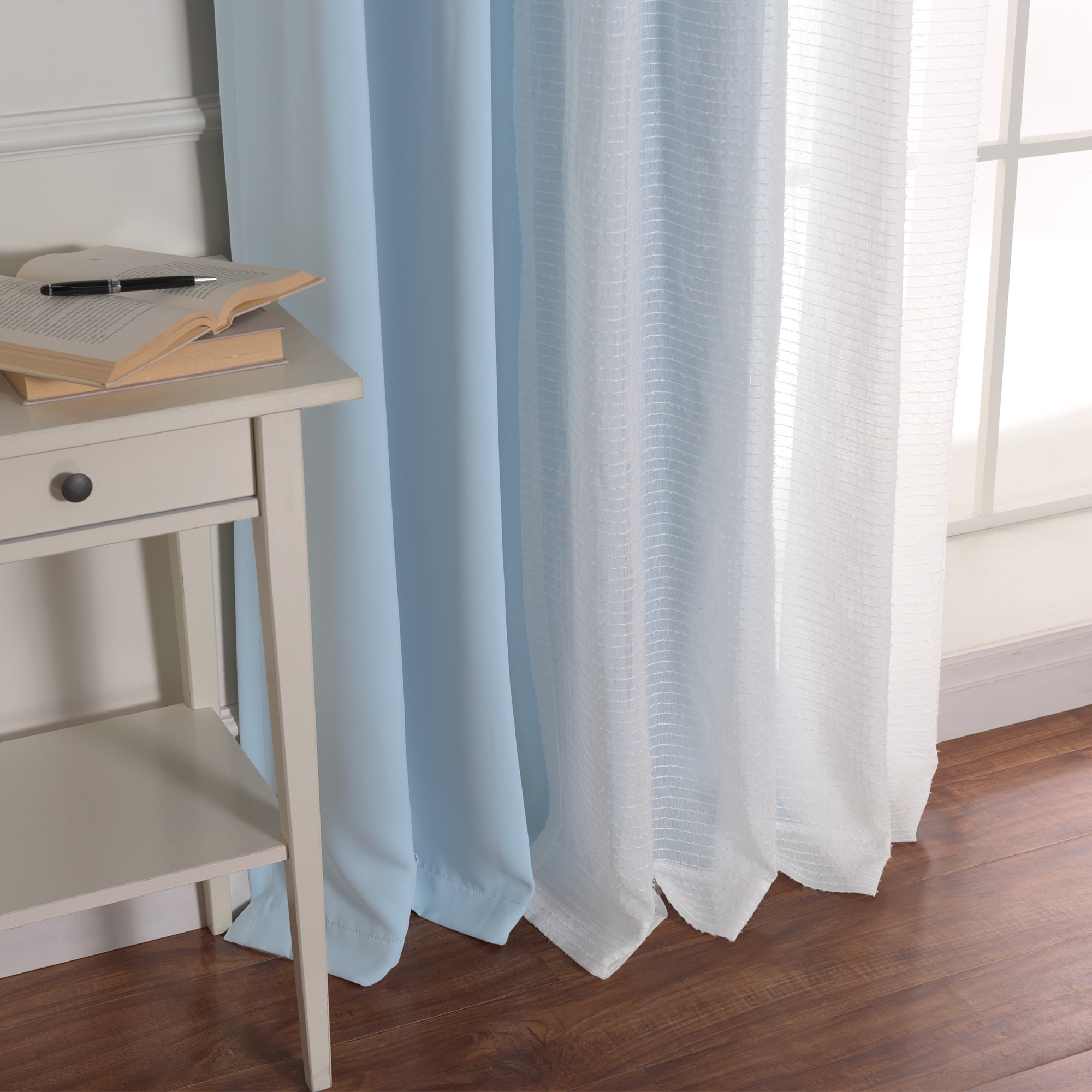 Best Home Fashion MM-STRIPE-96-SKYBLUE curtains - View #5