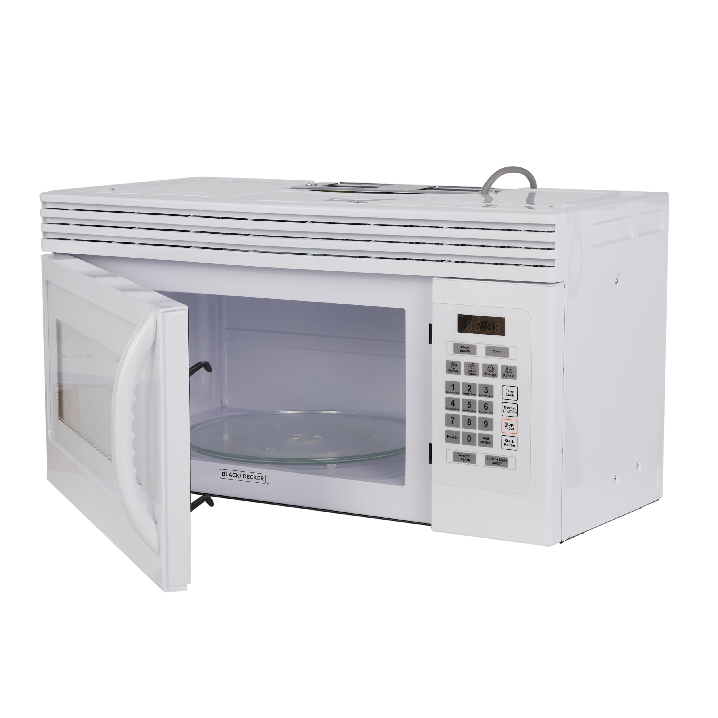 Black+decker EM044KJNP10A 1.6-Cu. ft. Over-The-Range Microwave with Top Mount Air Recirculation Vent White