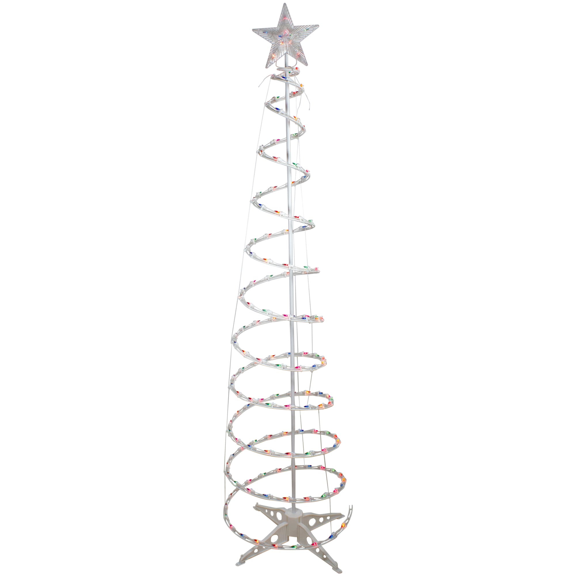 Northlight 34316407 6-ft Pre-lit Upside-down White Artificial Christmas Tree with Multicolor Incandescent Lights