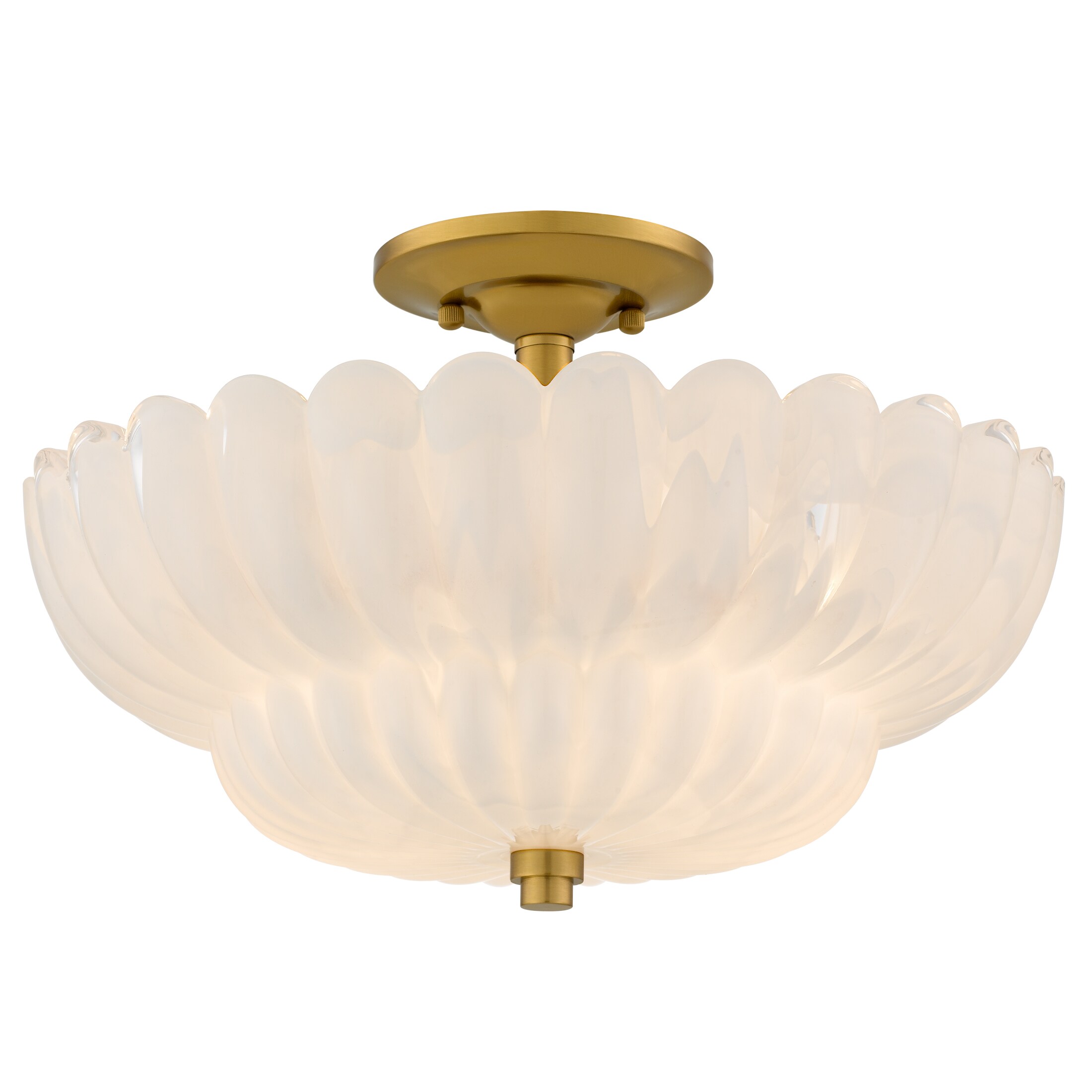 Quoizel Whitecap 15.5-in Brushed Gold Indoor 4 -Light Semi-flush