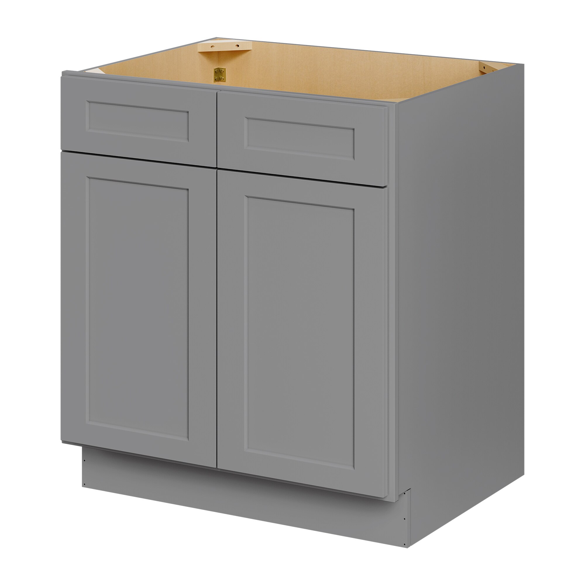 LOVMOR 30 in. W x 24 in. D x 34.5 in. H Kitchen Cabinet without Top in Shaker Grey #SF-Y-SB-CG-9