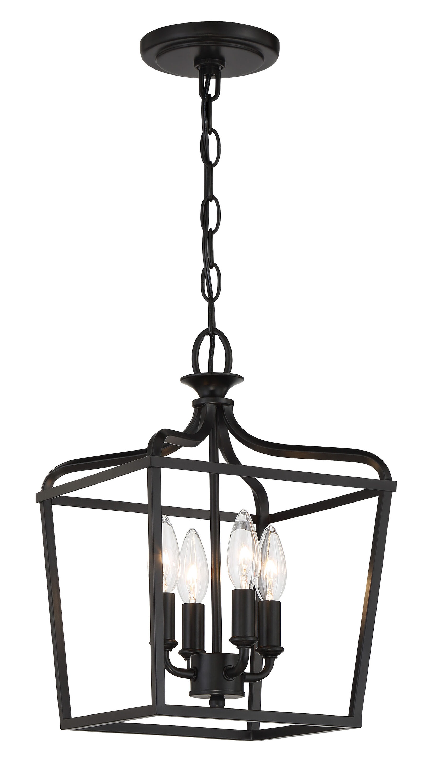 Minka Lavery Laurel Estate 4-Light 10-in Matte Black Semi mount light ...