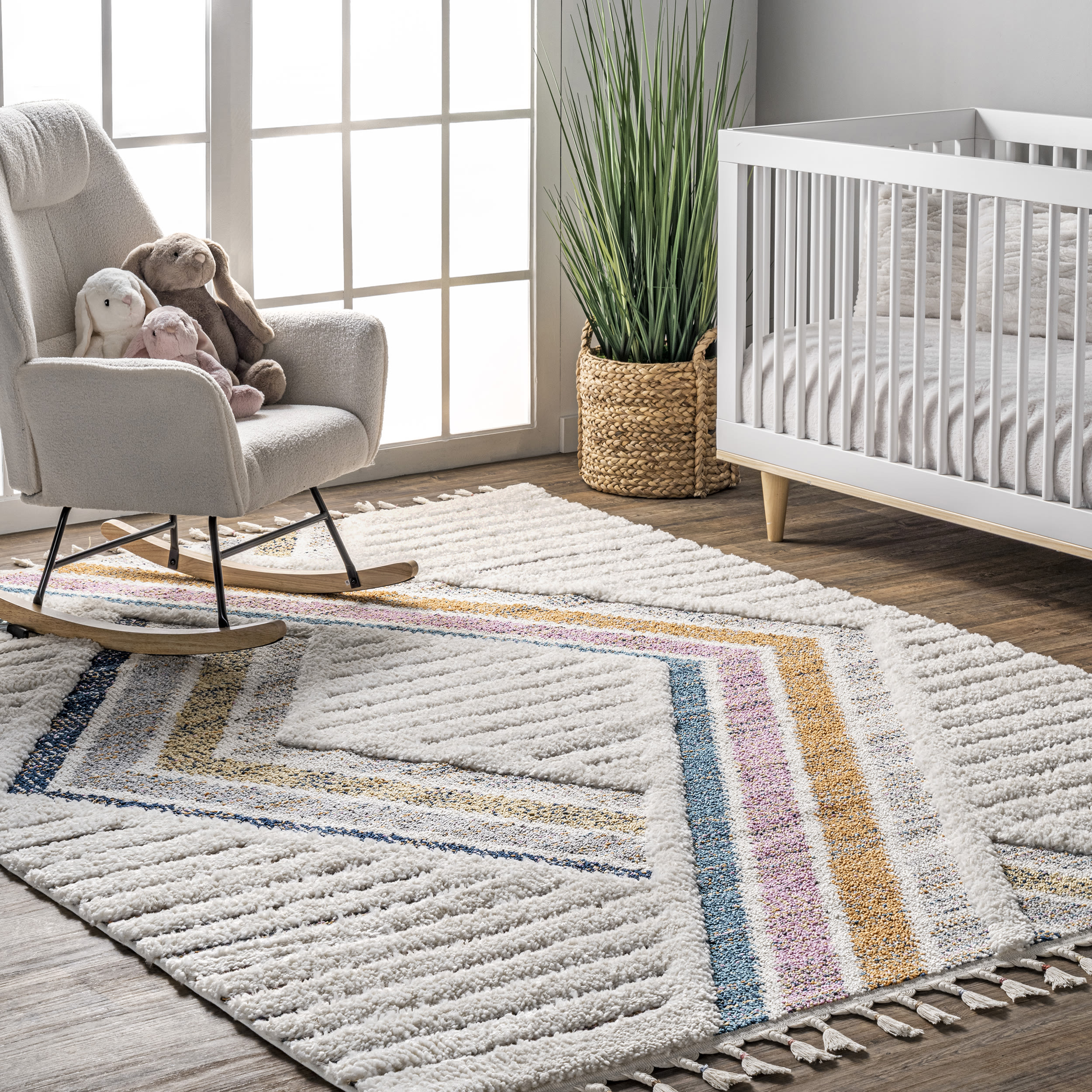 nuLOOM 9 x 12 Ivory Indoor Solid Area Rug in the Rugs department