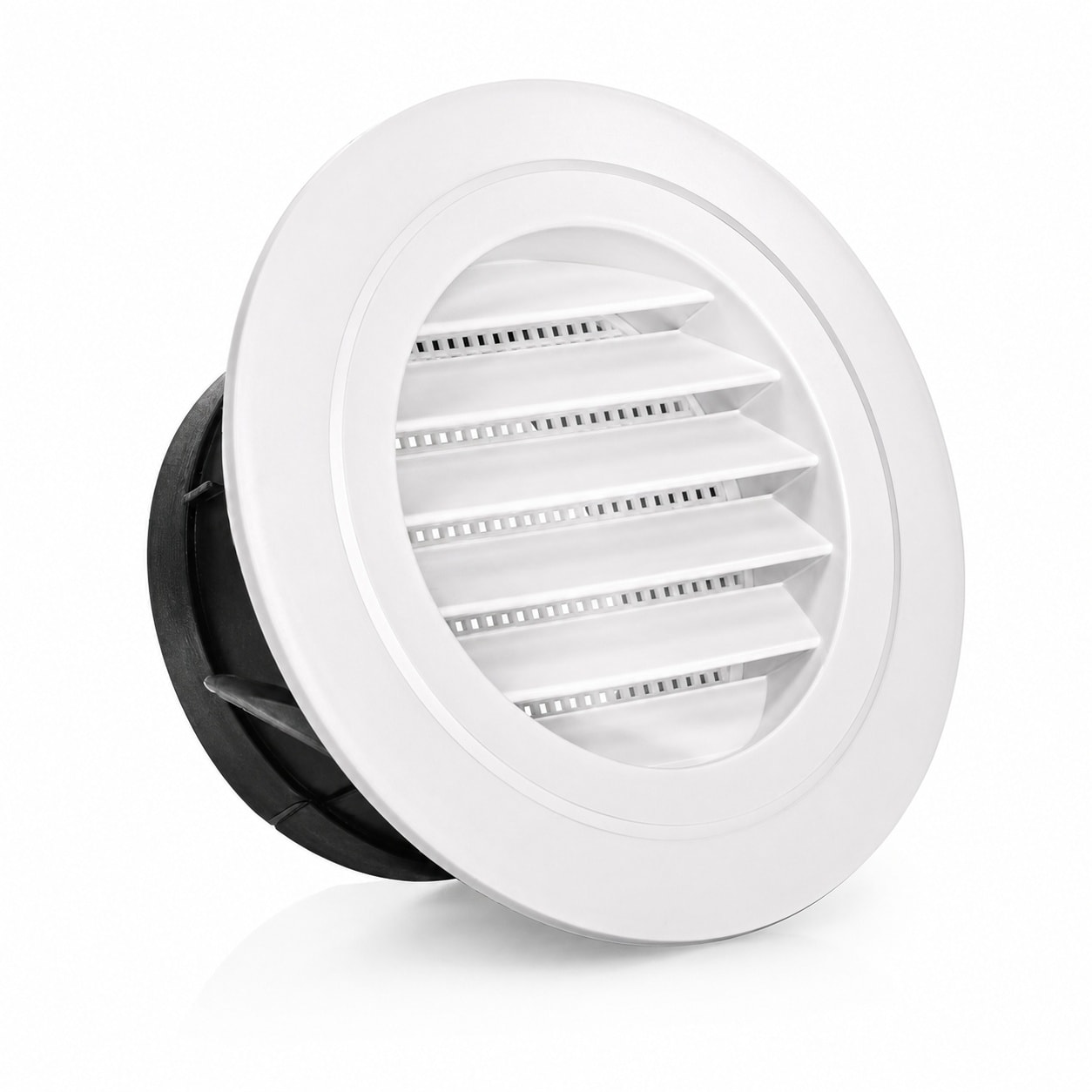 Aoibox  4 in Round Soffit Vent Cover with Built In Fly Screen Mesh ABS Louver Grille for Garage Bathroom Kitchen