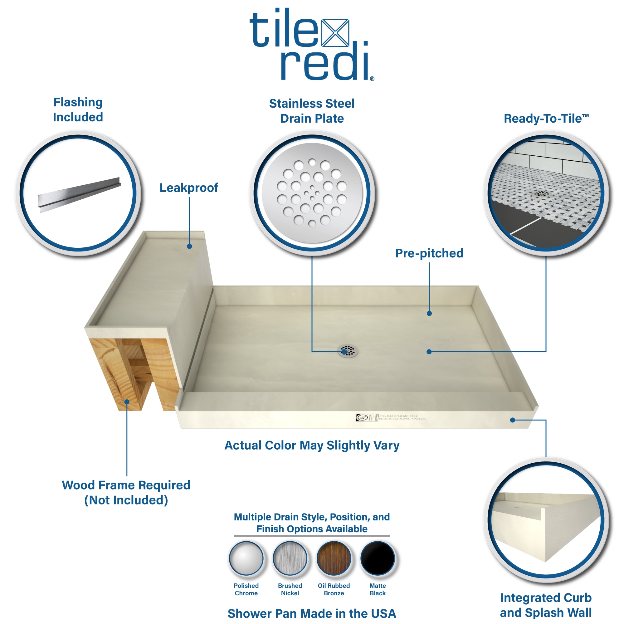 Tile Redi 3060C-RB30-KIT Shower-Floors - View #2