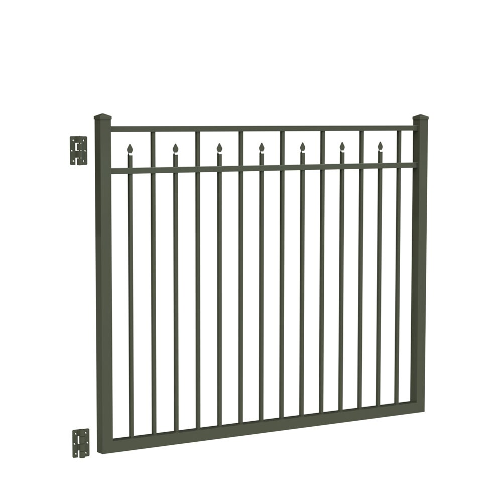 Freedom Concord 5-ft H Black Aluminum Spaced Picket Flat-top Decorative Fence Gate