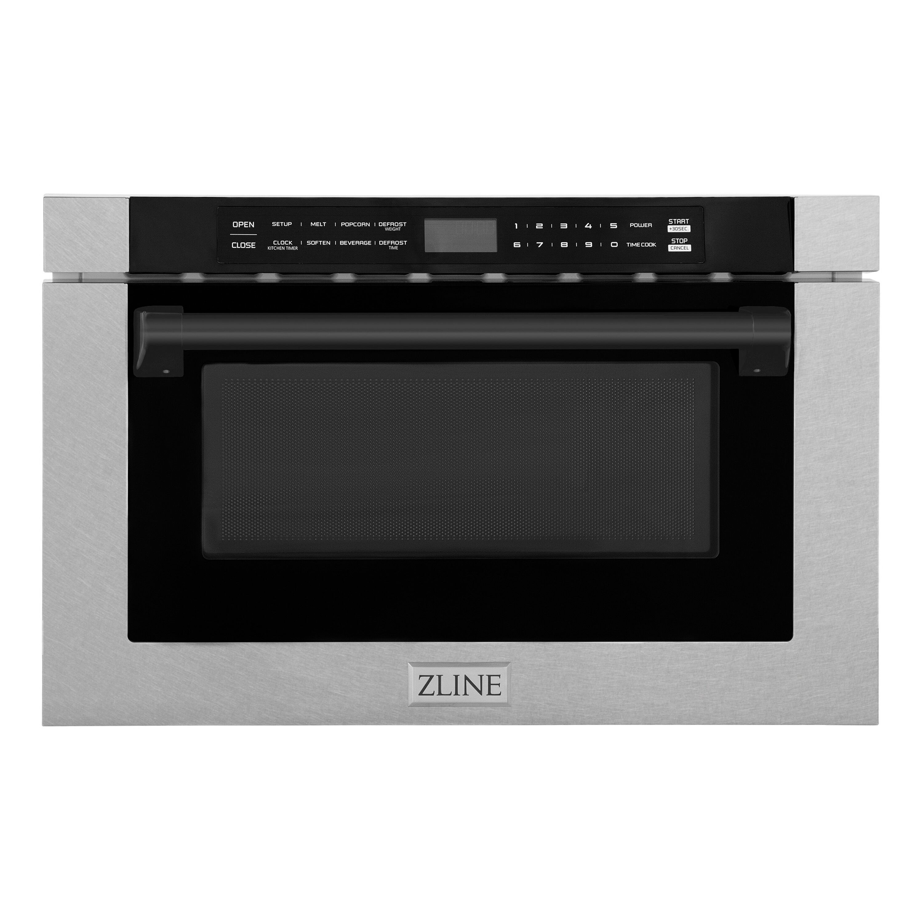 ZLINE KITCHEN & BATH MWDZ-1-SS-H-MB 23.5-in 1.2-cu ft 1000 -Watt Microwave Drawer ( Fingerprint Resistant Stainless Steel with Matte Black )