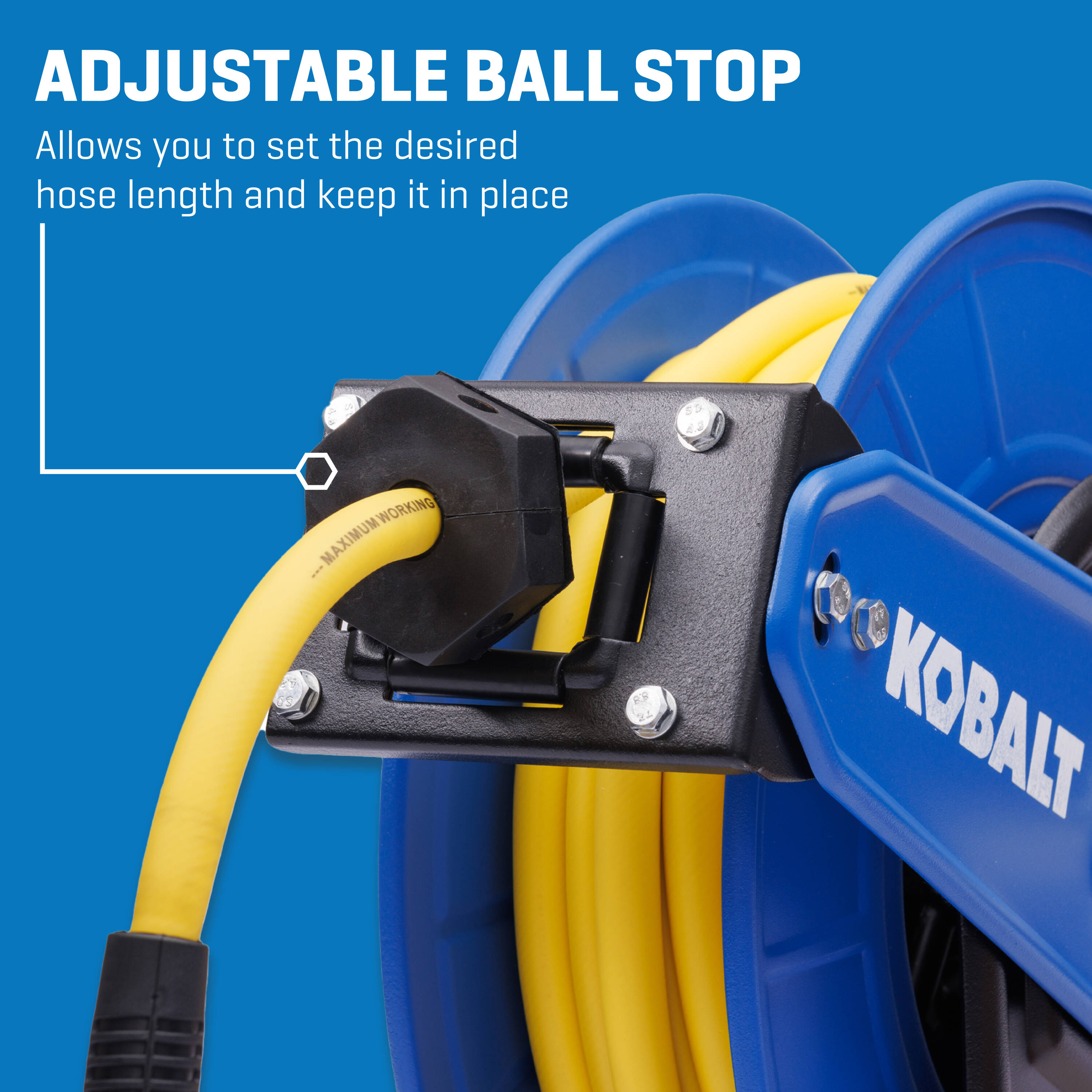 Kobalt Pro Retractable Reel w/3/8-in x 50-Ft Rubber Hose in the Air  Compressor Hoses department at