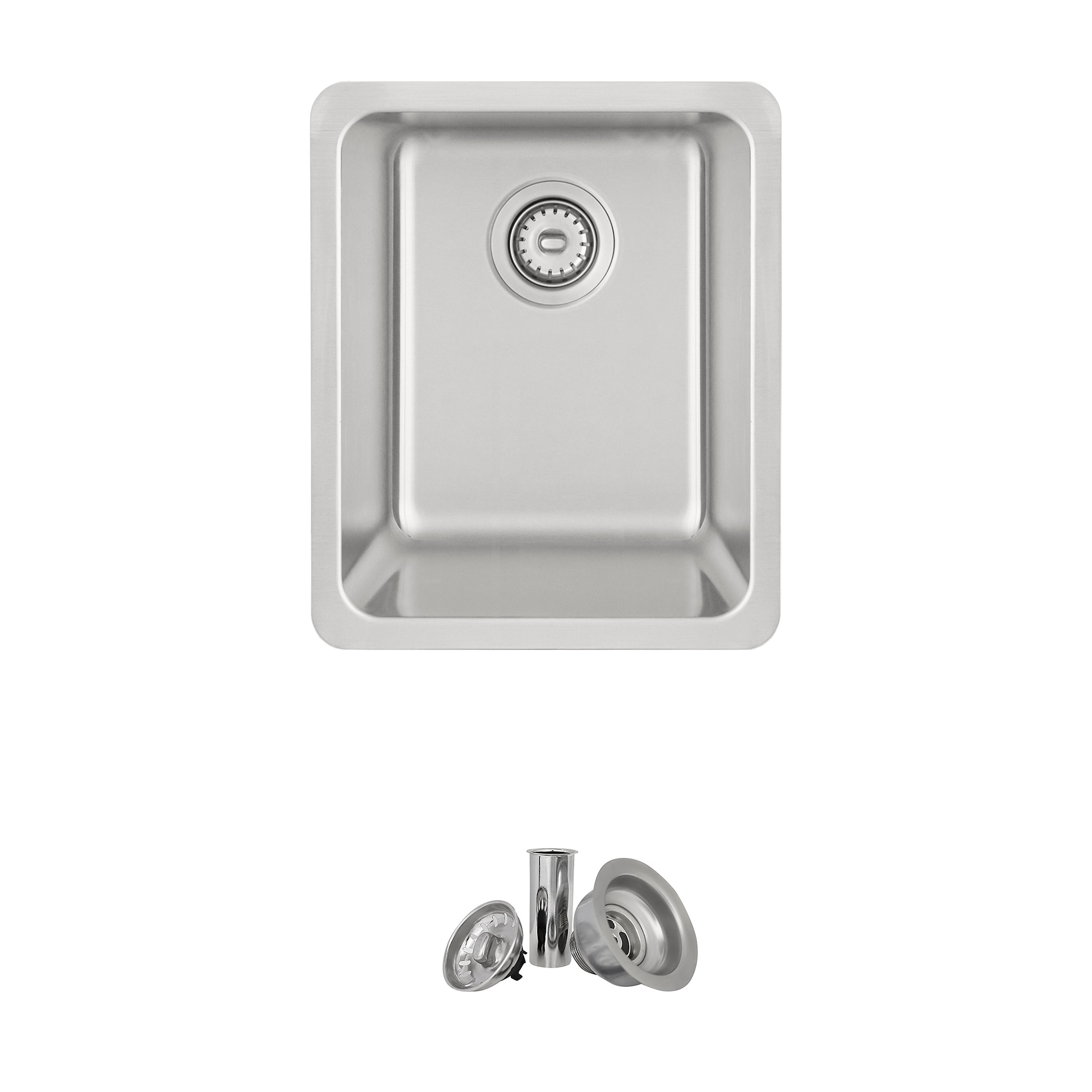 Stylish S-405T Builder Drop-in or undermount 15-in x 18-in Stainless steel Single bowl 18 -Gauge Kitchen Sink