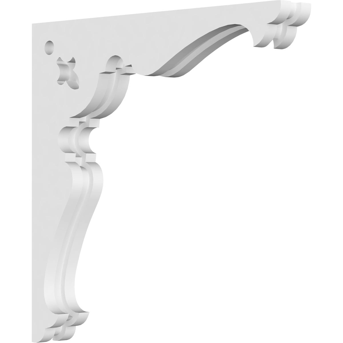 Ekena Millwork CORP01X14X14HE 1.875-in x 14-in x 14-in Heath Unfinished White PVC Paintable Corbel