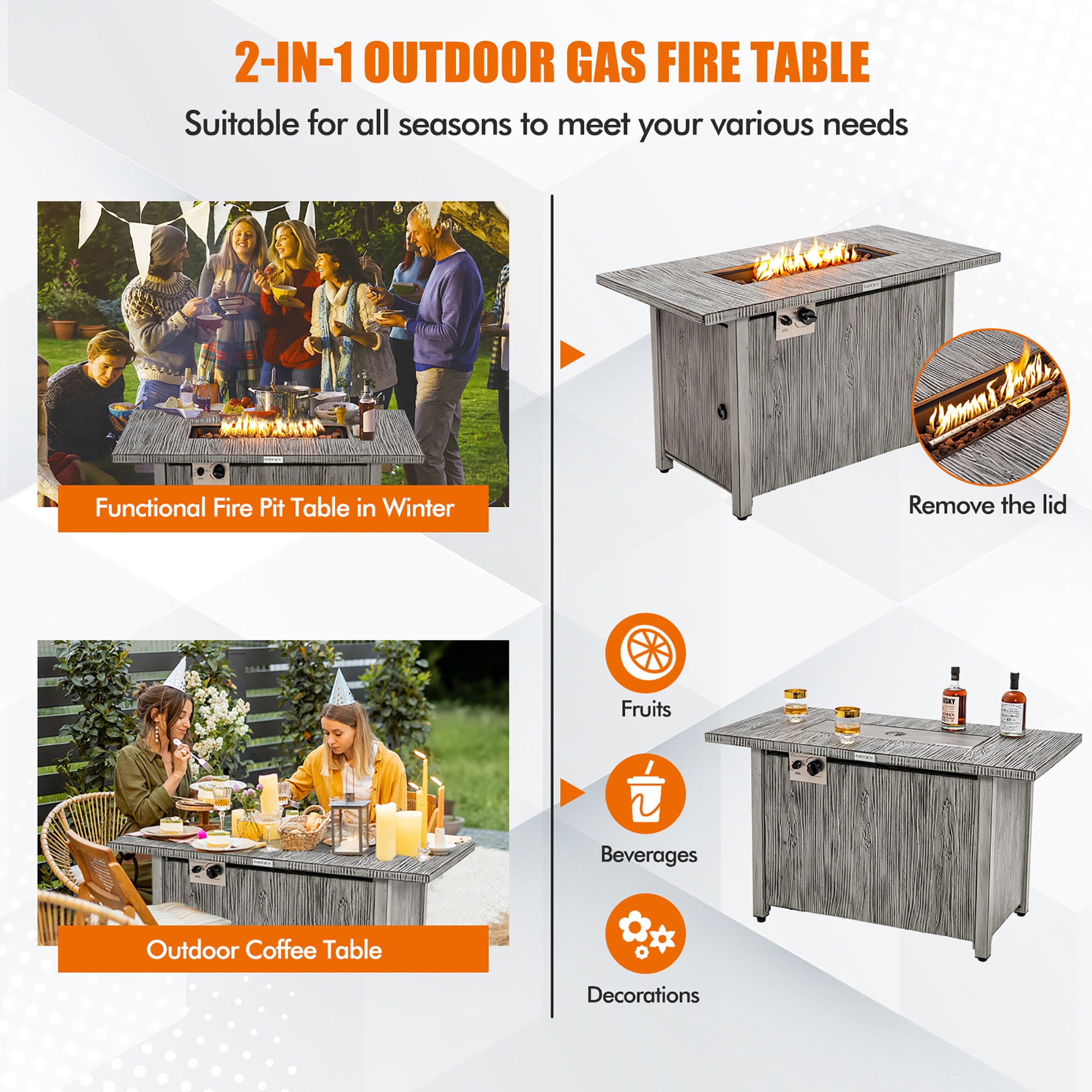 Costway NP10795GR Outdoor-Gas-Firepits - View #5