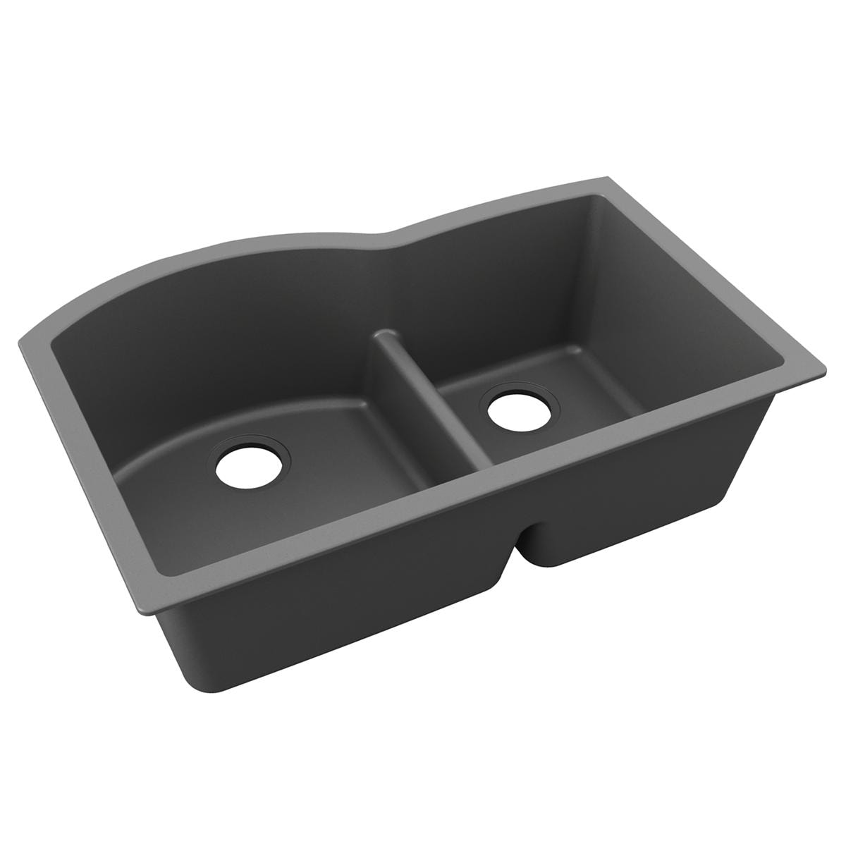 Elkay ELGHU3322RGT0 Quartz Classic Undermount 33-Inches x 22-Inches Quartz Double offset bowl Kitchen Sink