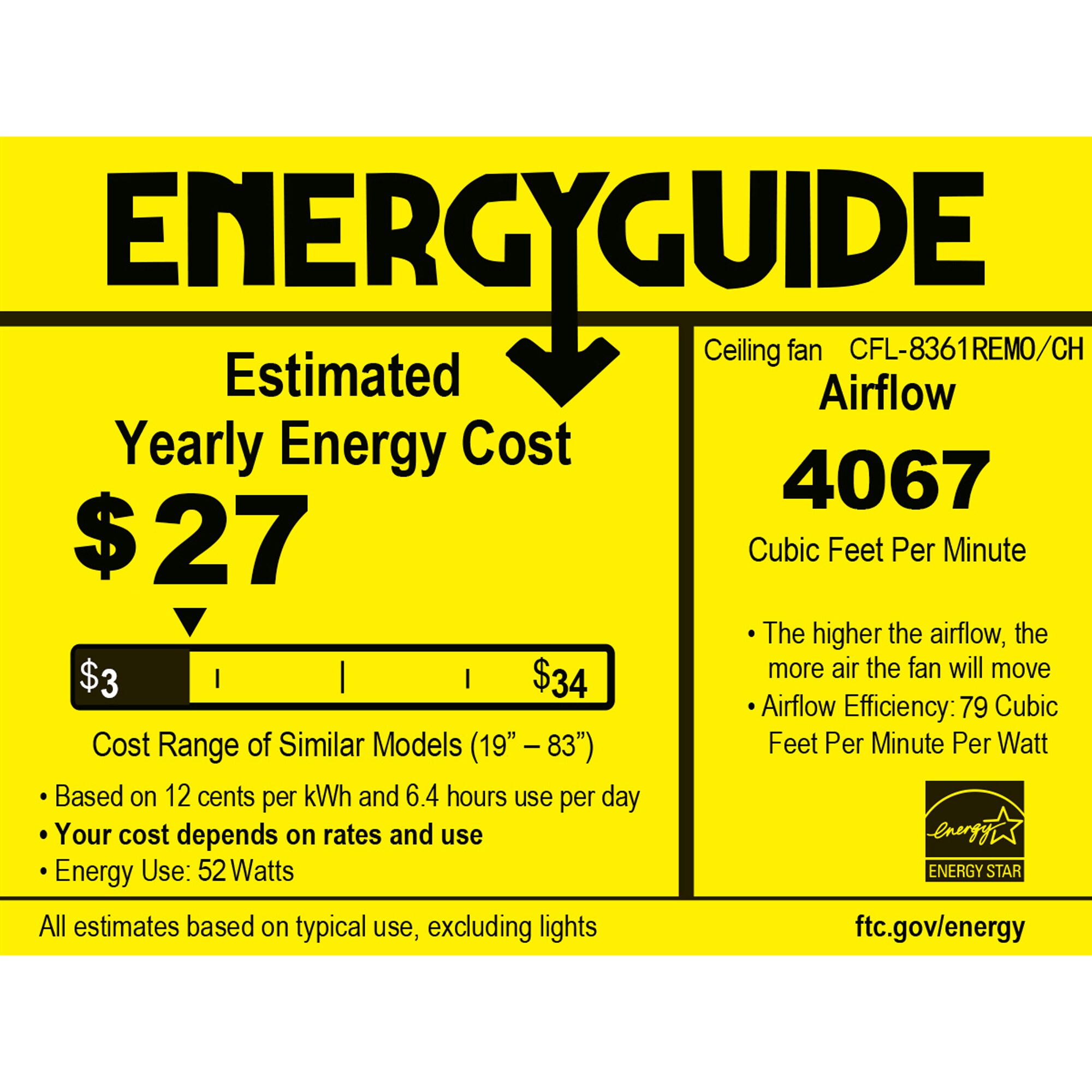 Home Accessories Inc CFL-8361REMO/CH Ceiling-Fans - View #10