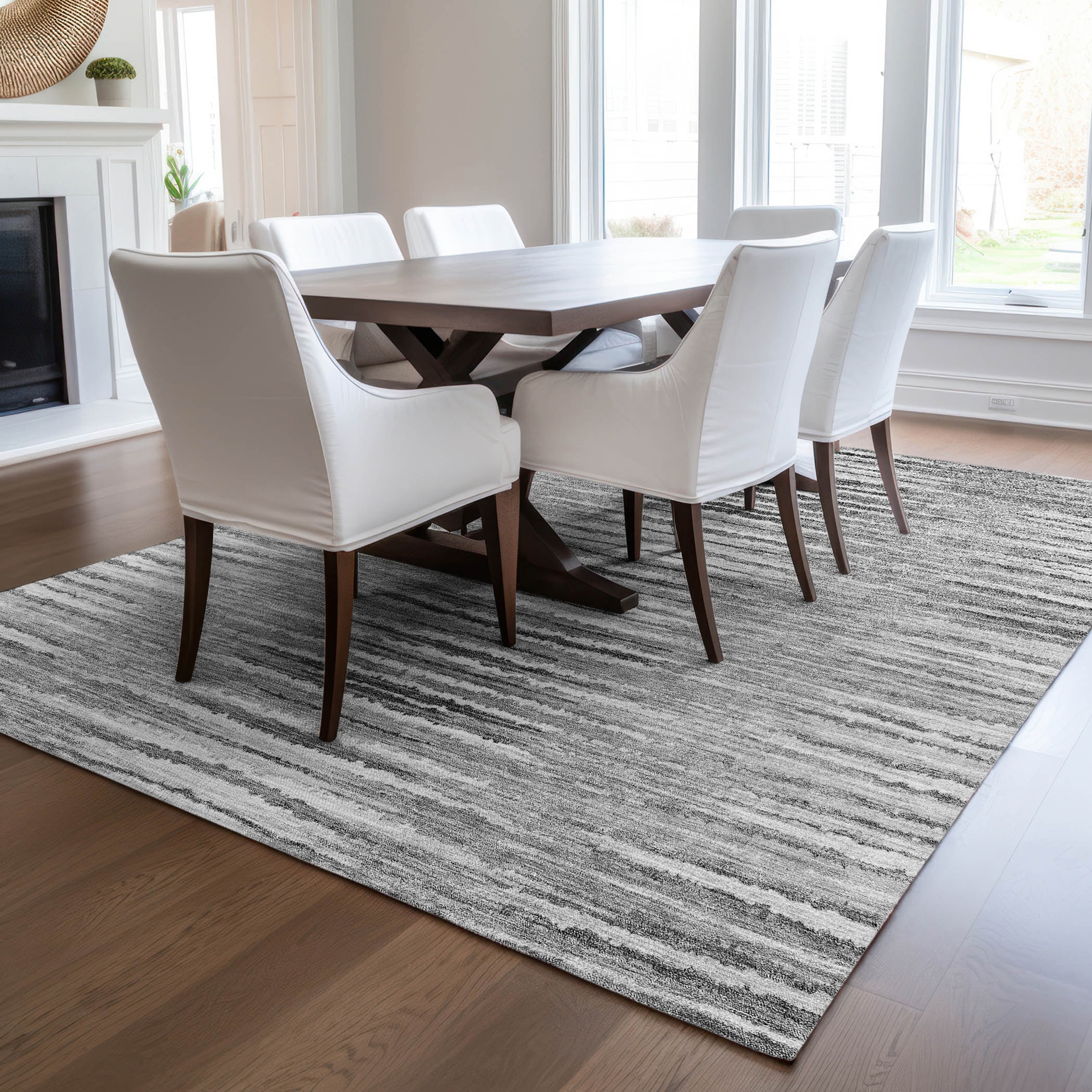 Addison Rugs ACN604SV9X12 Chantille ACN604SV 9 x 12 (ft) Polyester Silver Rectangular Indoor/Outdoor Abstract Machine washable Area rug