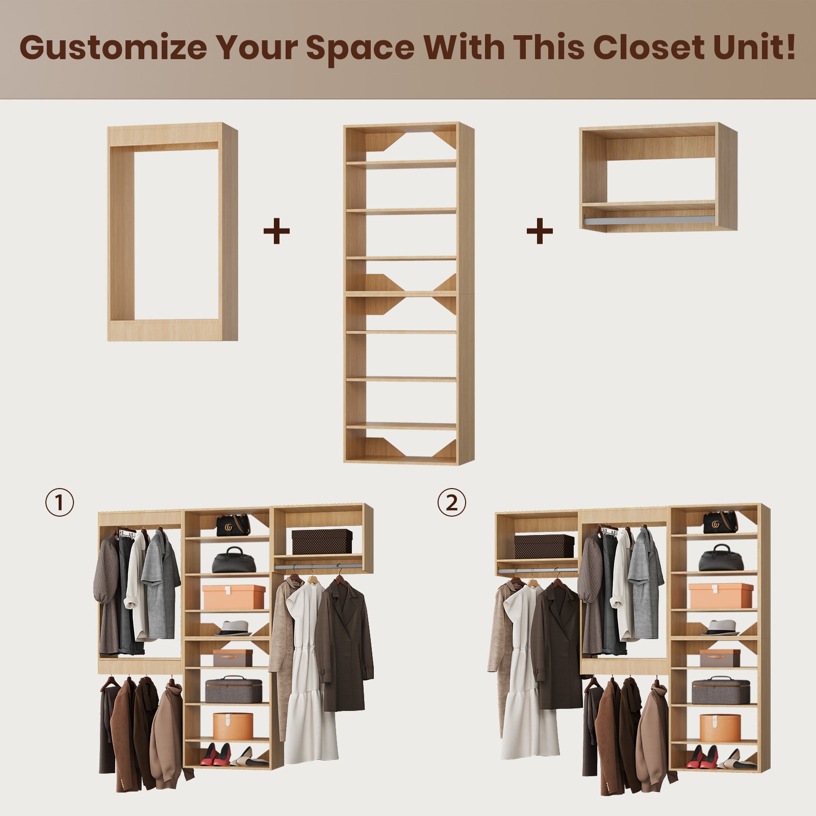 LOVMOR LO-MODEL6-17-ZJL Wood-Closet-Shelves - View #8