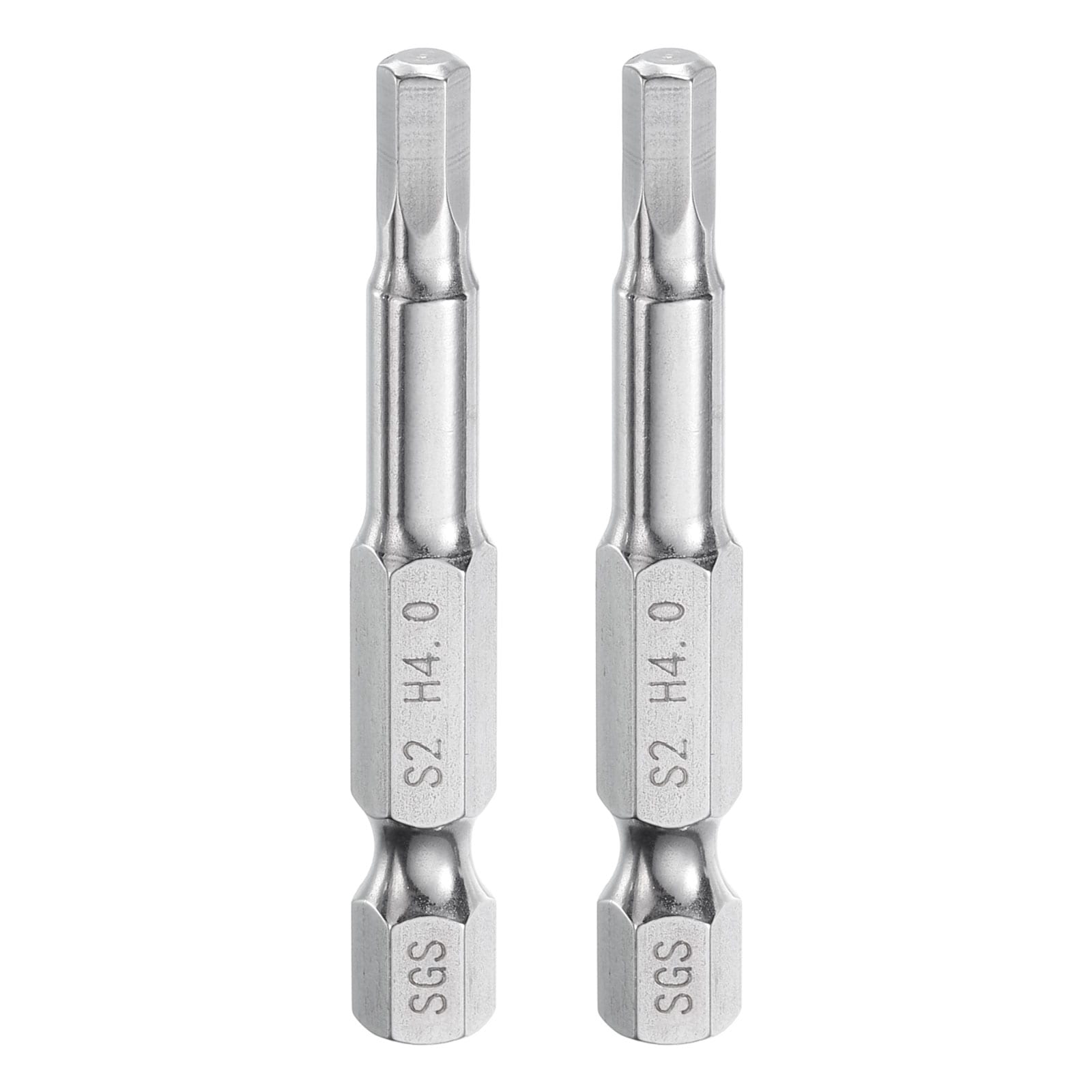 Harfington 2pcs Hex Head Wrench Drill Bit 4mm (H4) Metric 1/4inch Hex Shank 50mm (2inch) Long Magnetic S2 Steel Screwdriver Bits Industrial Grade Hexagon Flat Tip Drill Bits for Screws #S26032000UX1501