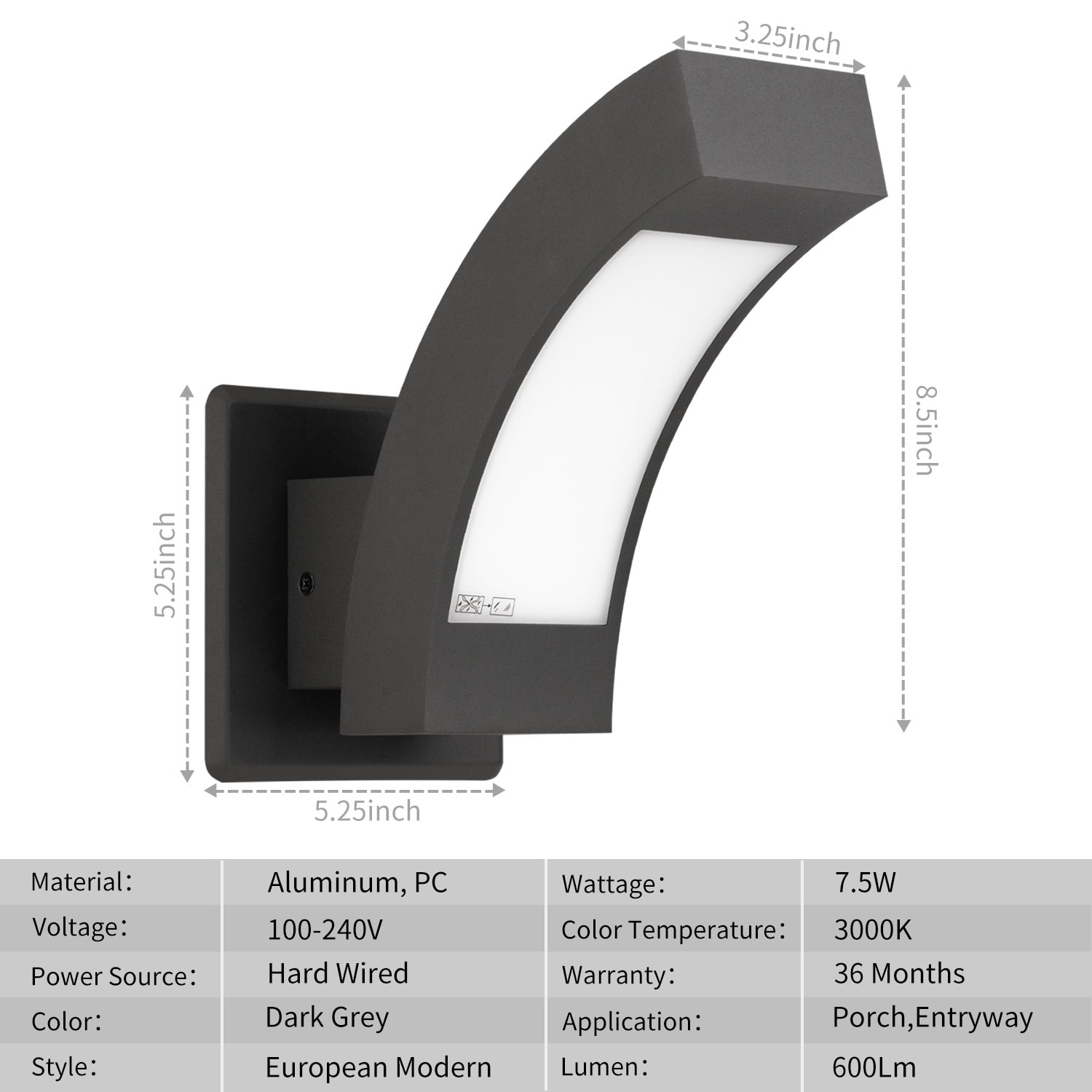 Afoxsos LWDX012 Outdoor-Wall-Lighting - View #3