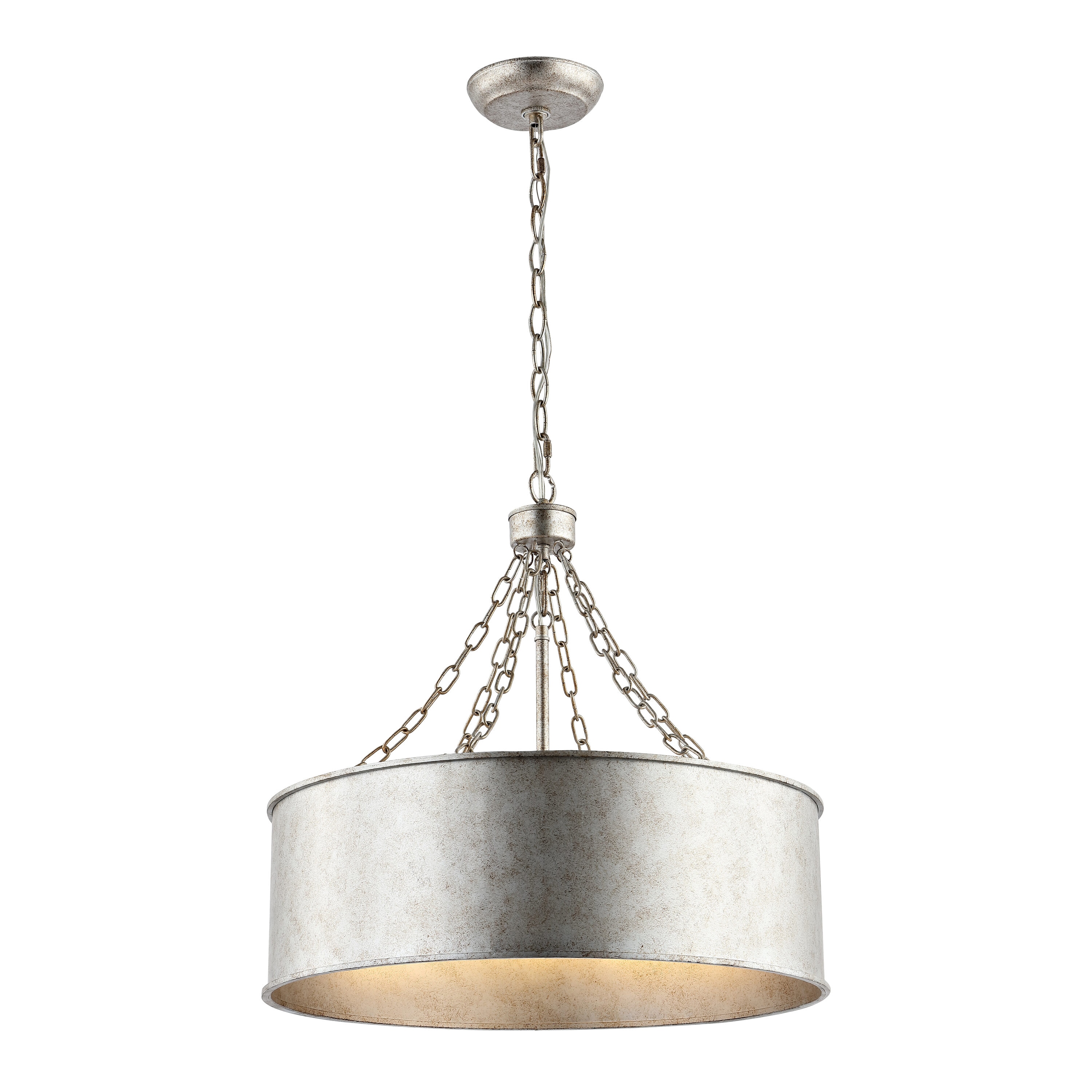 Adison Silver Industrial Drum Chandelier