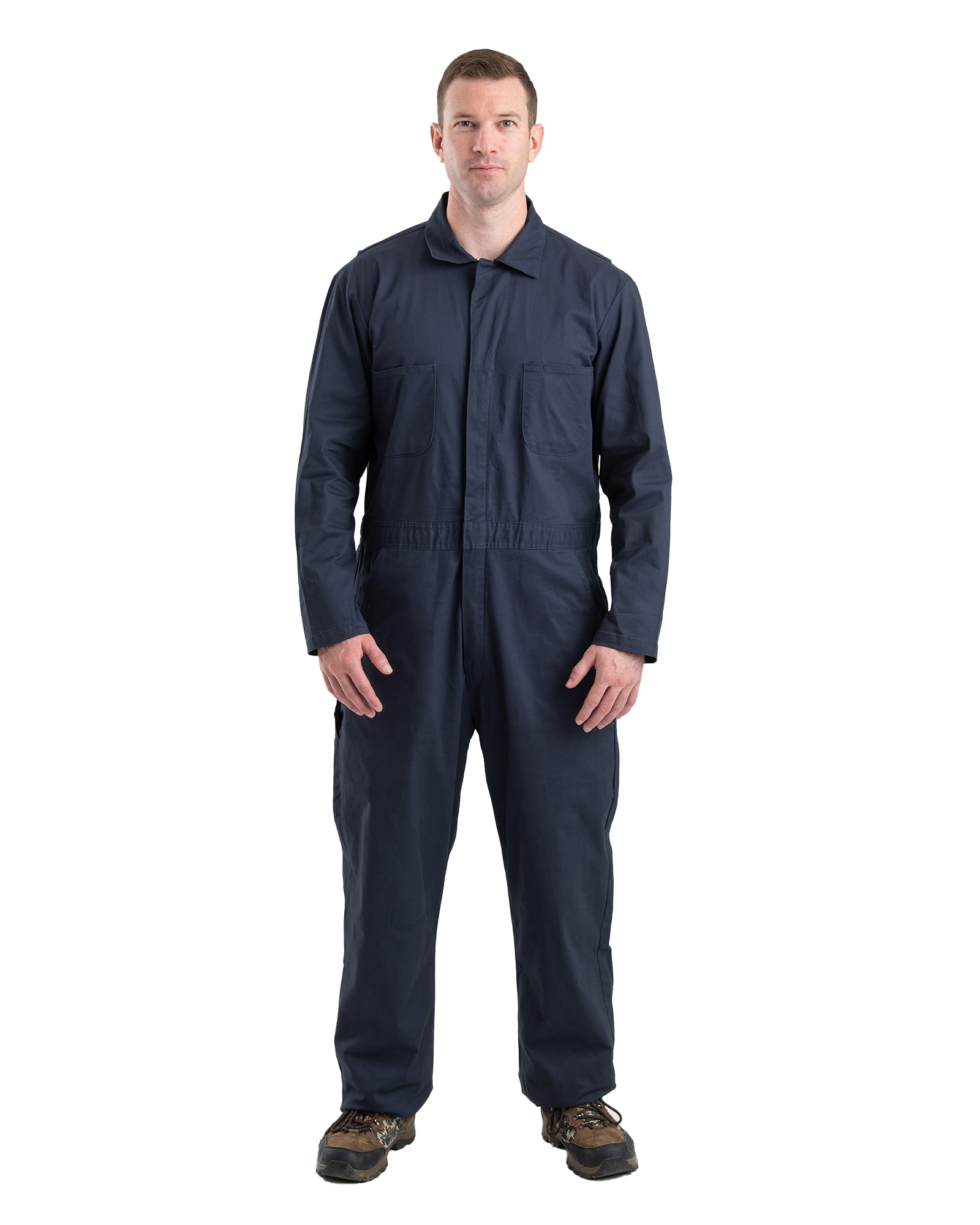 BERNE APPAREL C260NVR520 Men's Navy Long sleeve Twill Coverall ( Medium short )