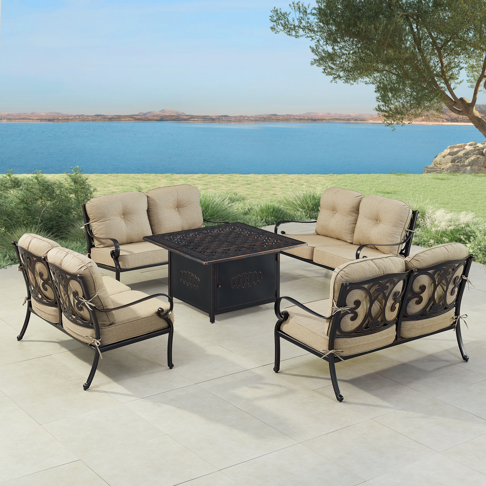 Oakland Living POPPY4LSRONINTNCUA Patio-Conversation-Sets - View #3