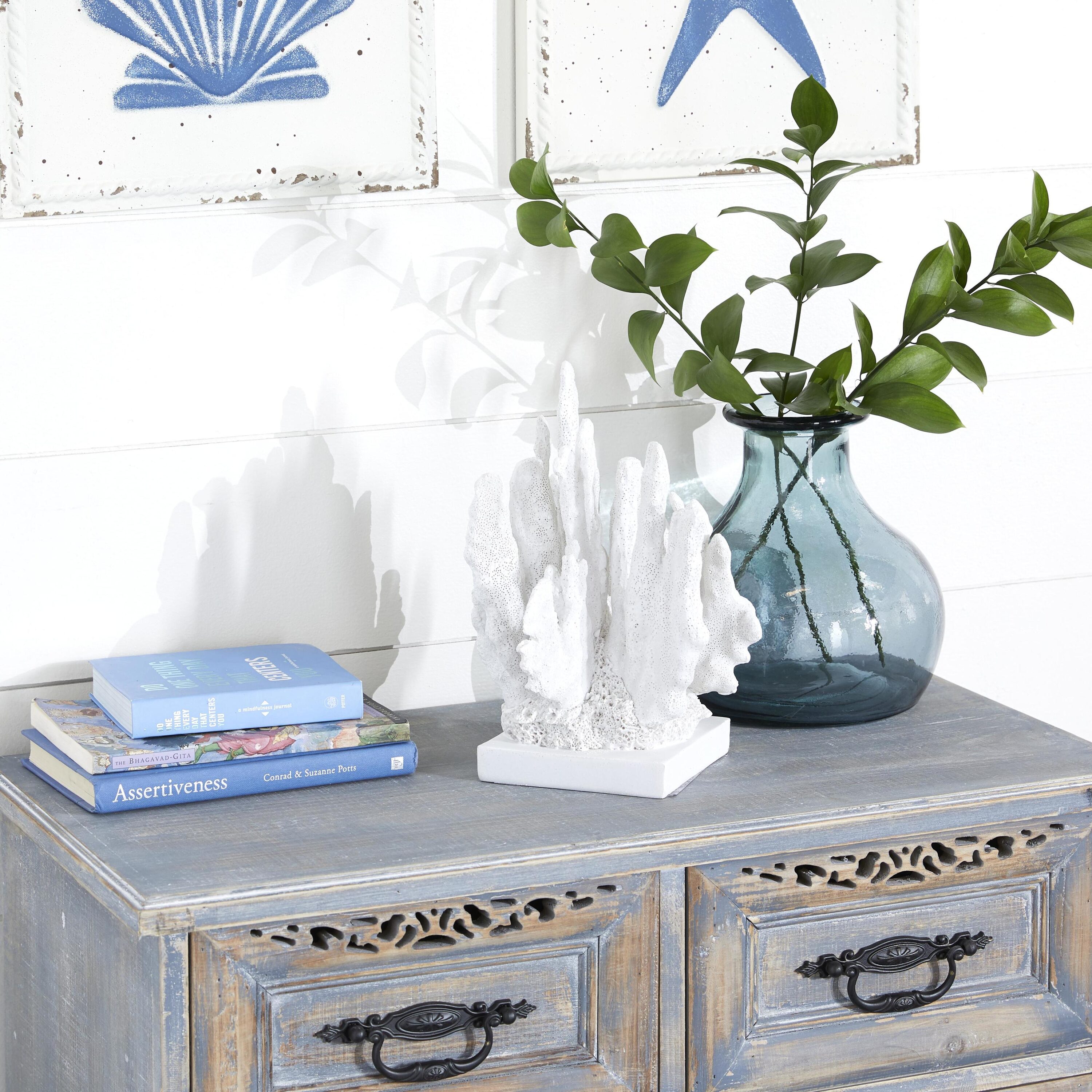 Grayson Lane 98672 White Stone Coastal Sculpture