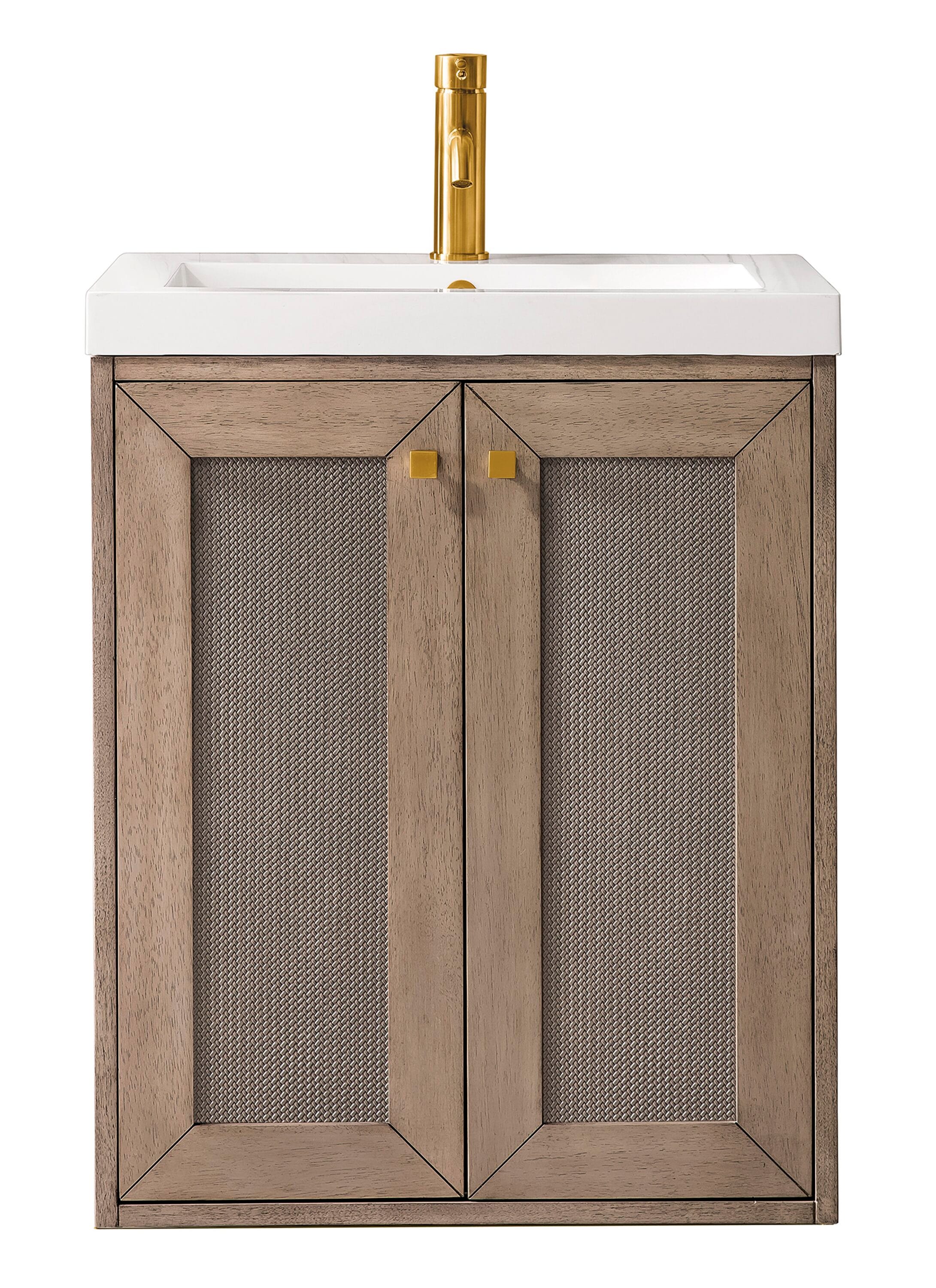 Chianti 20" Whitewashed Walnut Floating Single Vanity Set