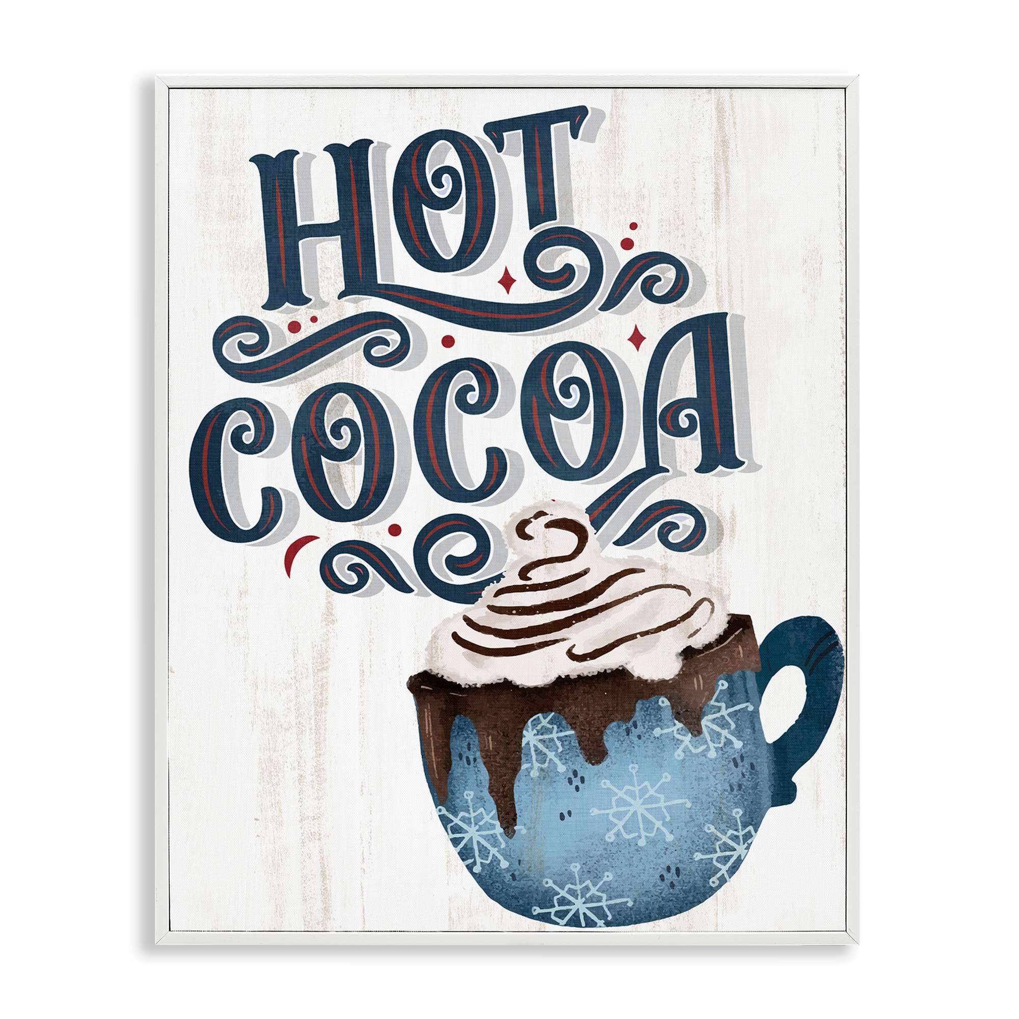Stupell Industries BS-519-WFR-16X20 Warm Rustic Hot Cocoa White Framed Giclee Art By Kim Allen 16 x 20