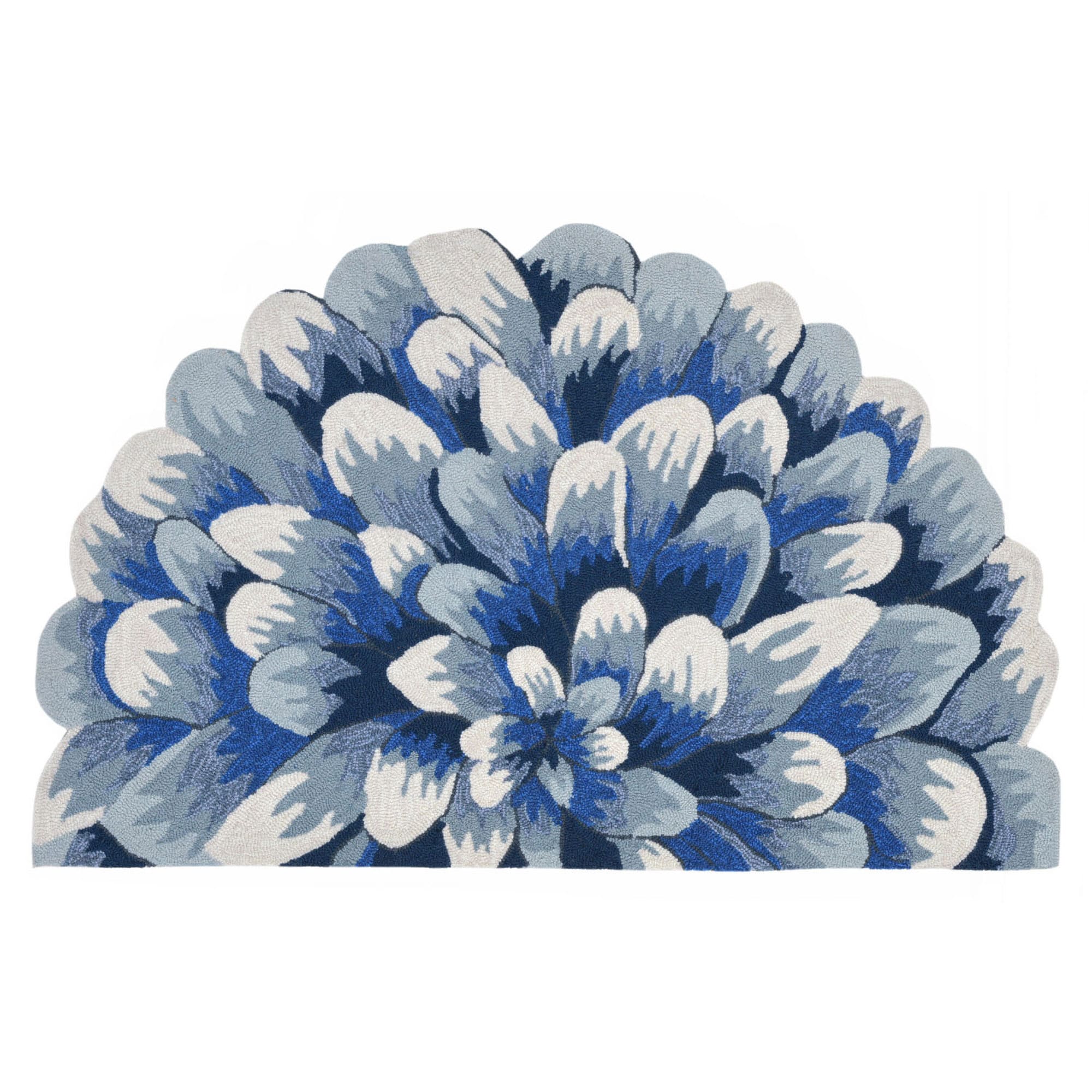 Handmade Blue Tufted Rectangular Synthetic Rug