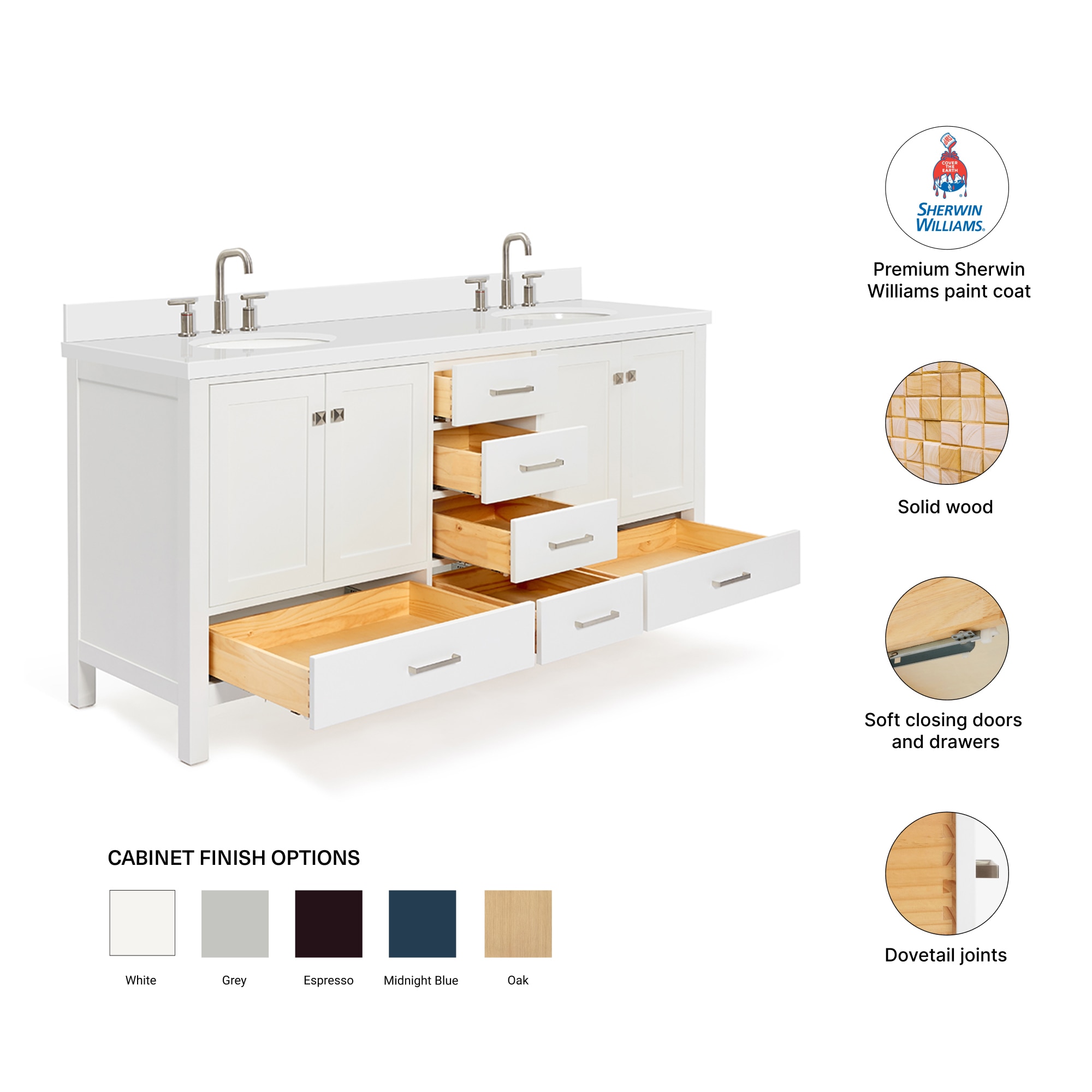 ARIEL A073DWQOVOWHT Bath-Vanity-Combo - View #5