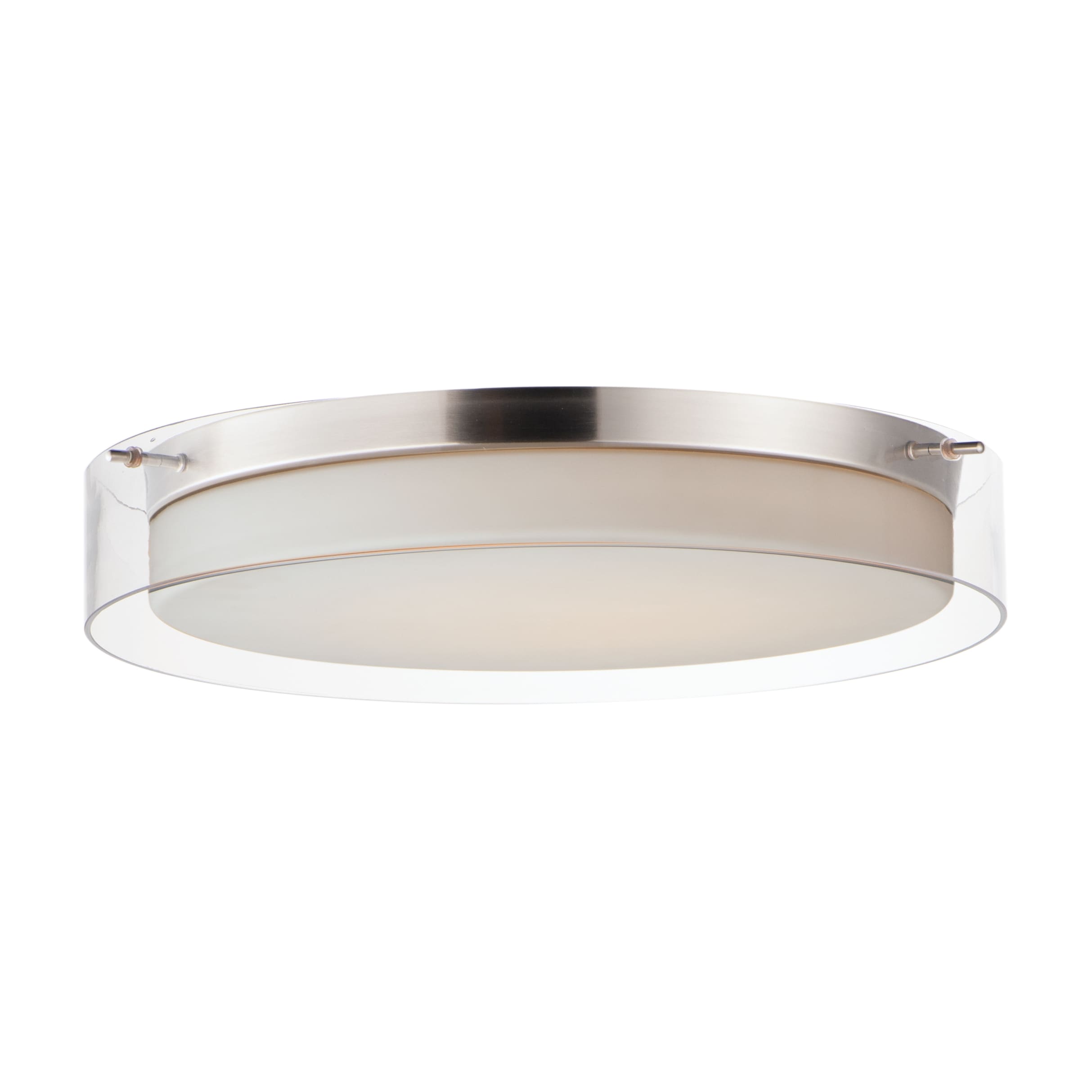 Maxim Lighting 12286CLSWSN Duo 1 -Light 19.75-in Satin Nickel Integrated LED Flush Mount Light