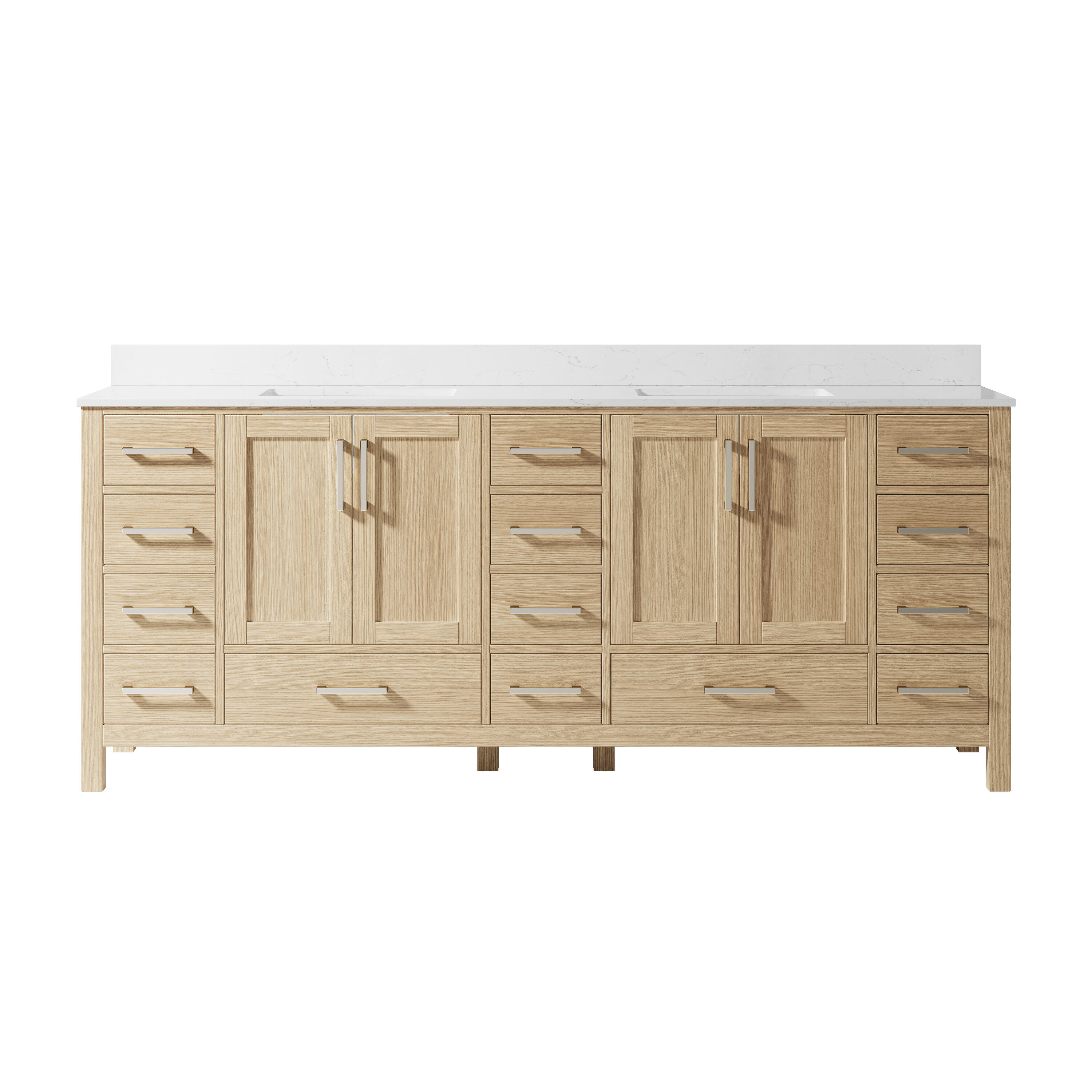 CALVON Assembled Bathroom Vanity with Carrara White Cultured Marble Top