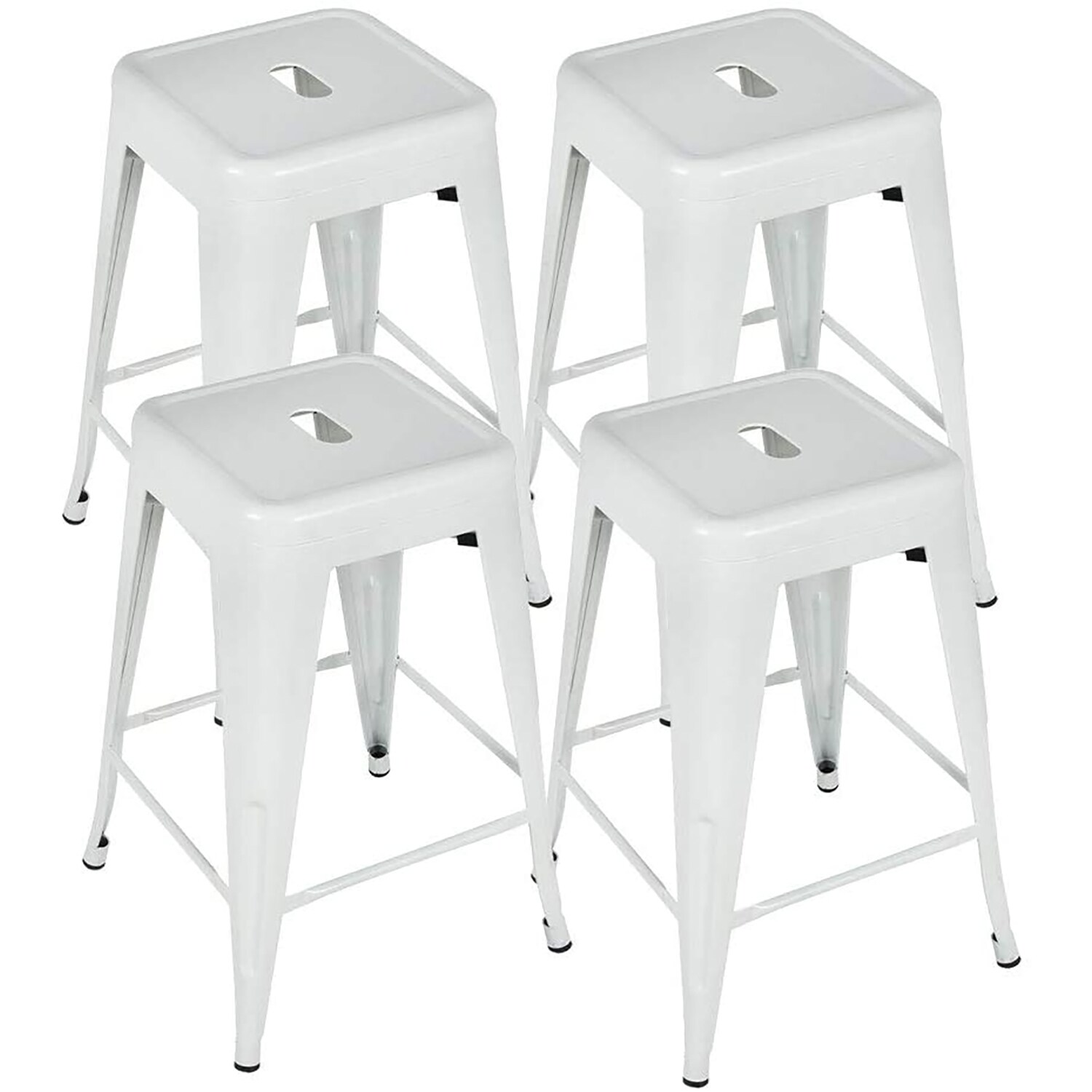 CASAINC YY0007A-WH Baylor Bears Set of 4 White Bar height Stackable Metal Backless Bar Stool
